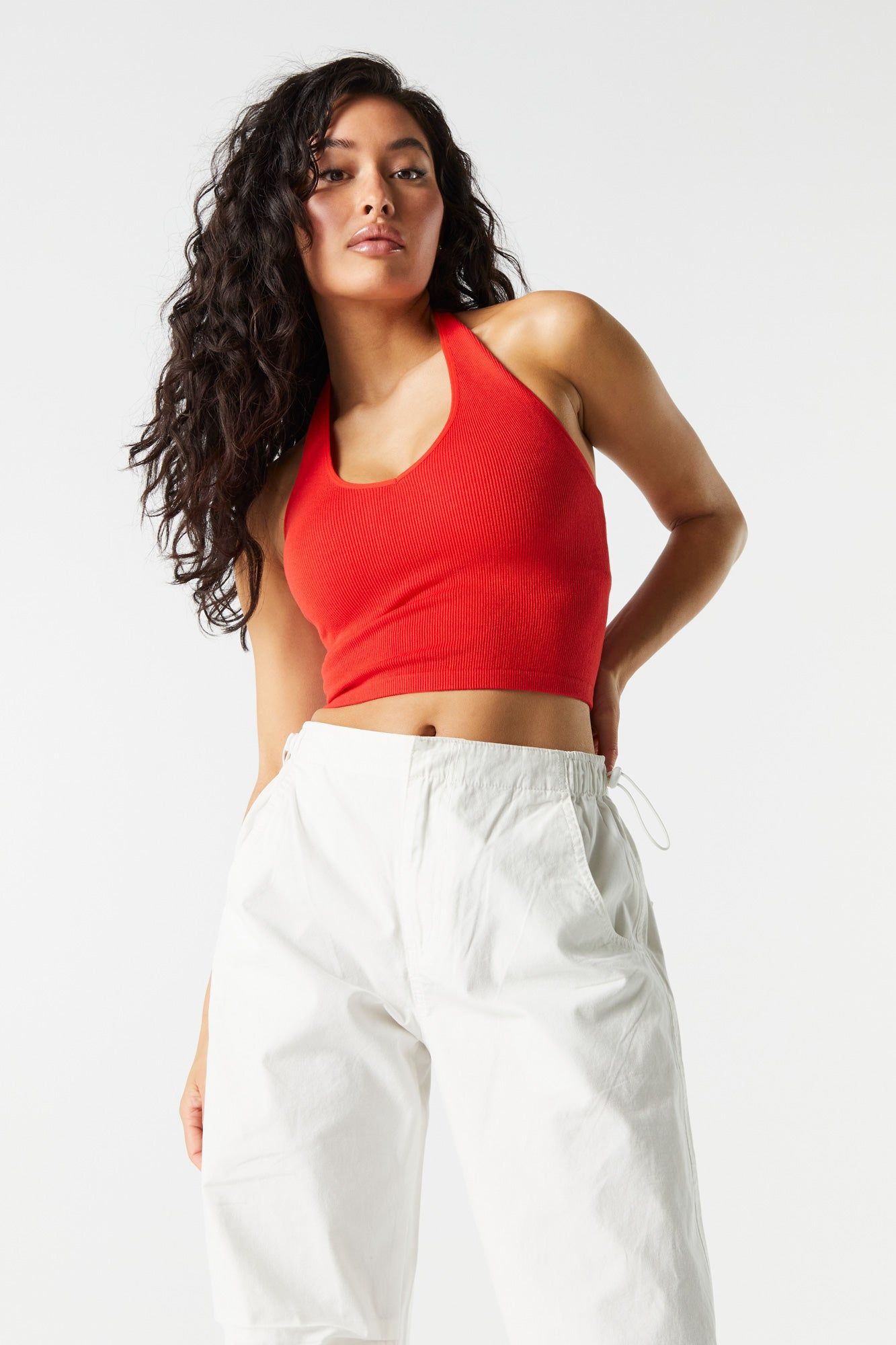 Ribbed Seamless Halter Crop Top sold by Charlotte Russe product image thumbnail 10