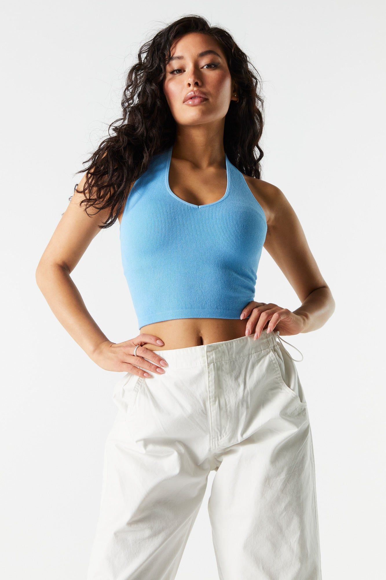 Ribbed Seamless Halter Crop Top sold by Charlotte Russe product image thumbnail 4