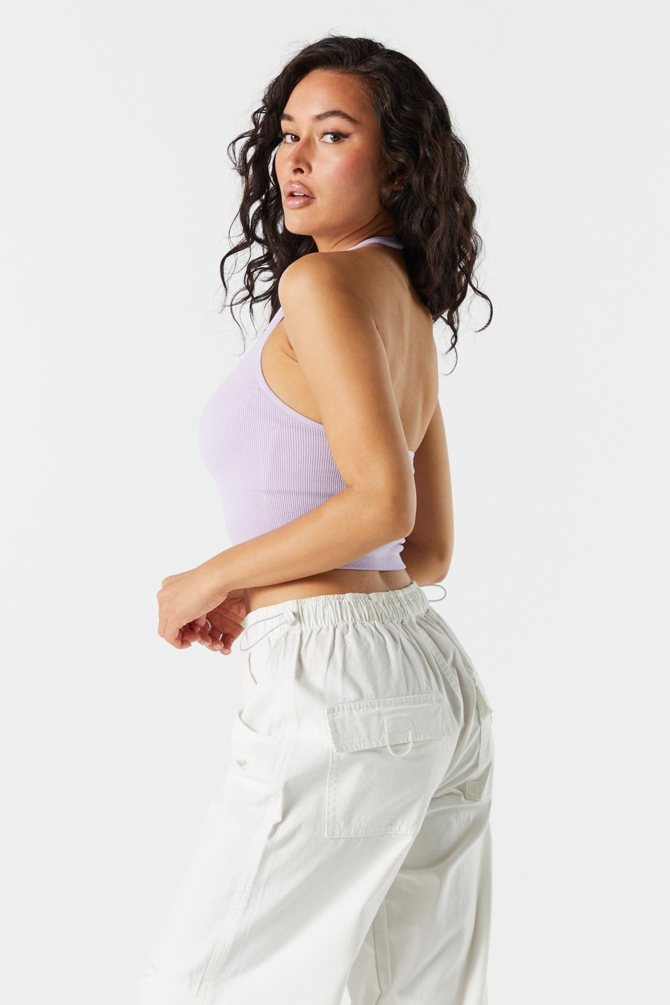 Ribbed Seamless Halter Crop Top sold by Charlotte Russe product image thumbnail 8