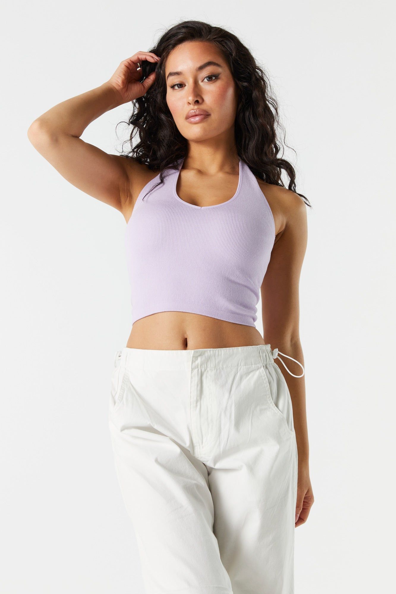 Ribbed Seamless Halter Crop Top sold by Charlotte Russe product image thumbnail 7