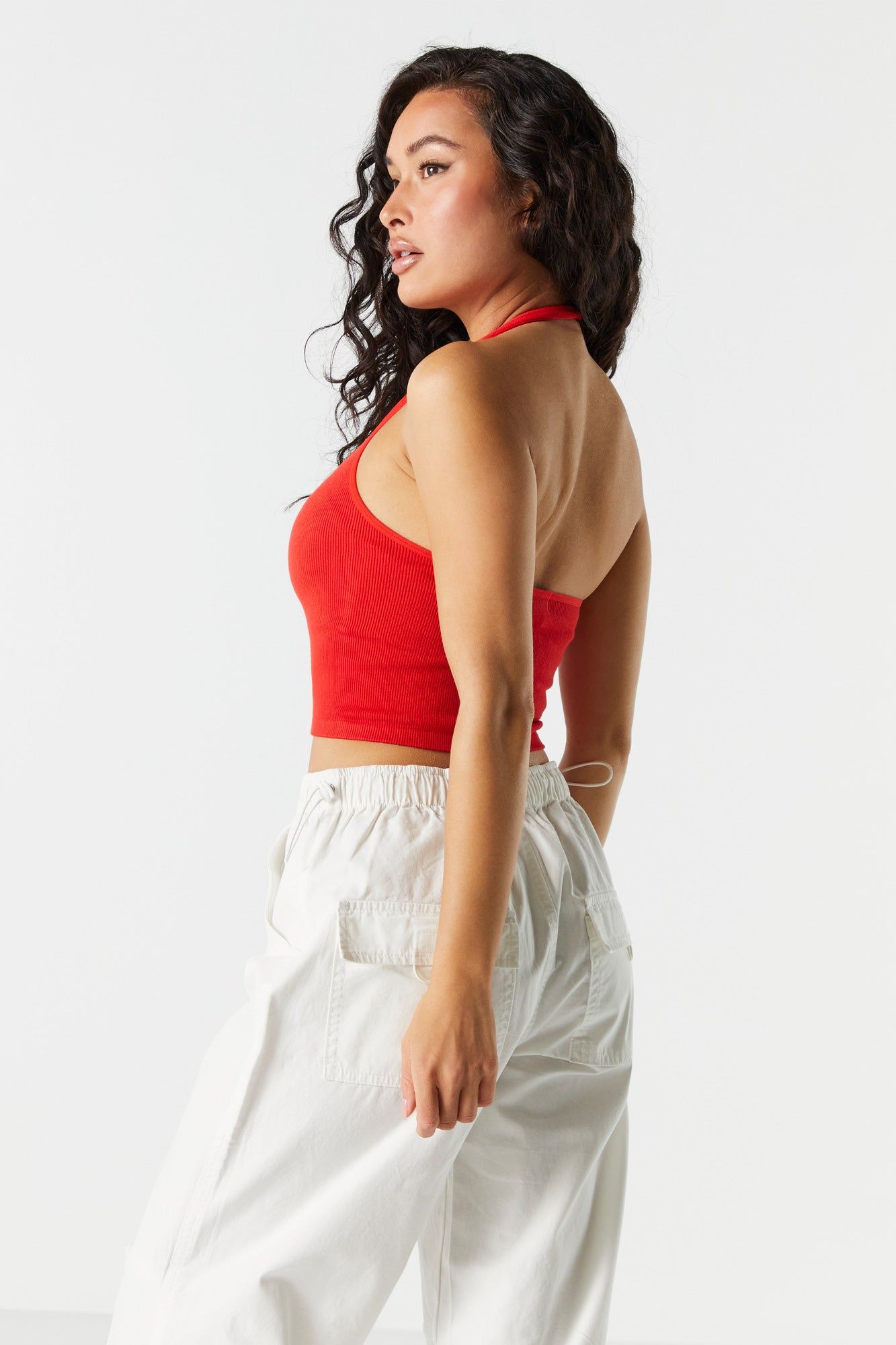 Ribbed Seamless Halter Crop Top sold by Charlotte Russe product image thumbnail 11