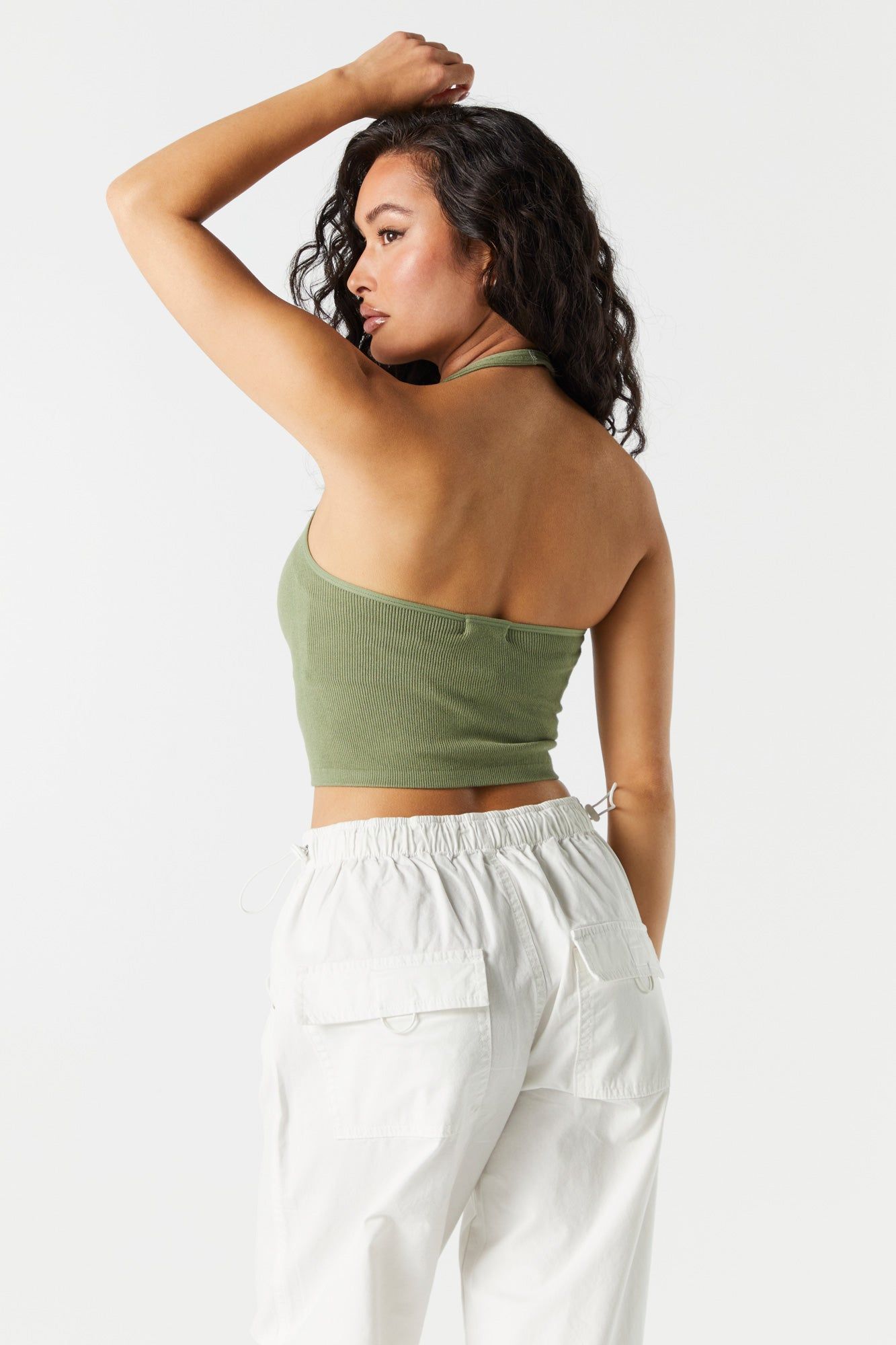 Ribbed Seamless Halter Crop Top sold by Charlotte Russe product image thumbnail 2