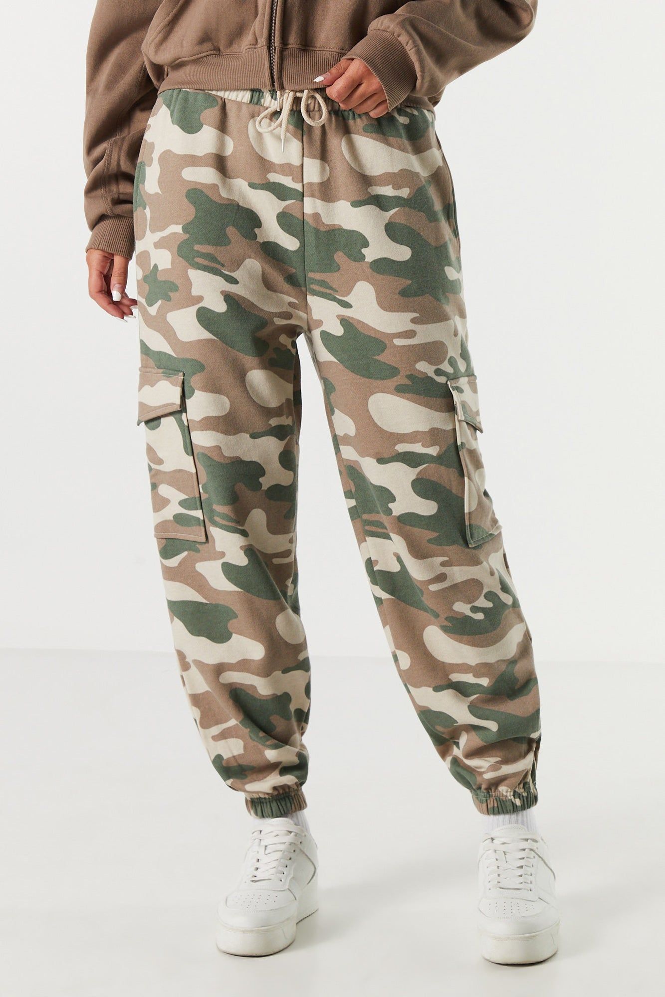 Camo Fleece Cargo Jogger sold by Charlotte Russe product image thumbnail 2