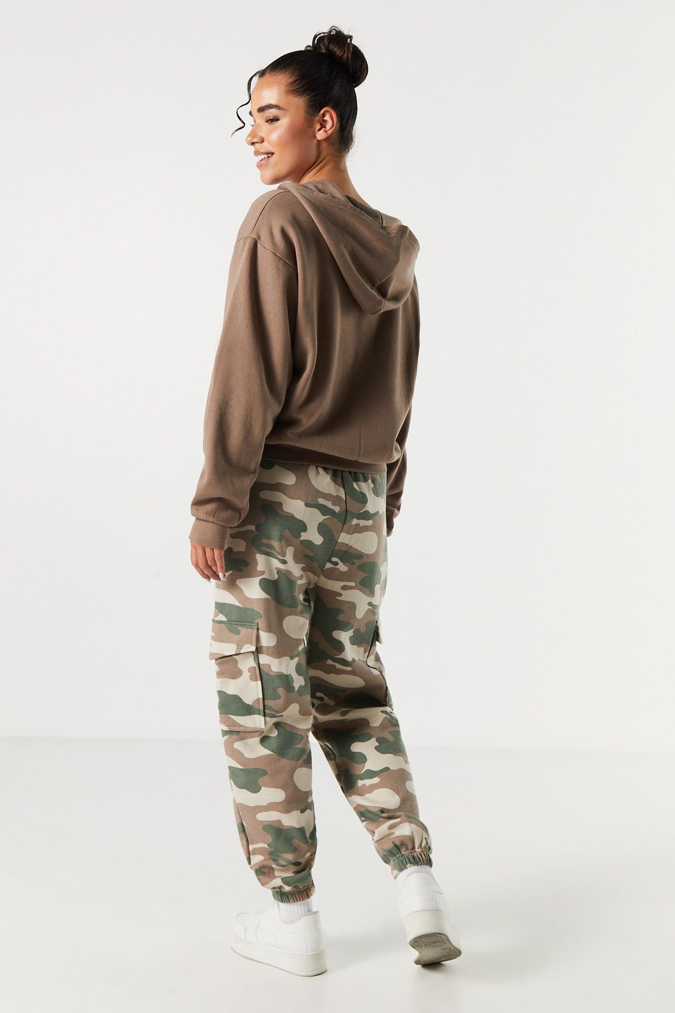 Camo Fleece Cargo Jogger sold by Charlotte Russe product image thumbnail 3