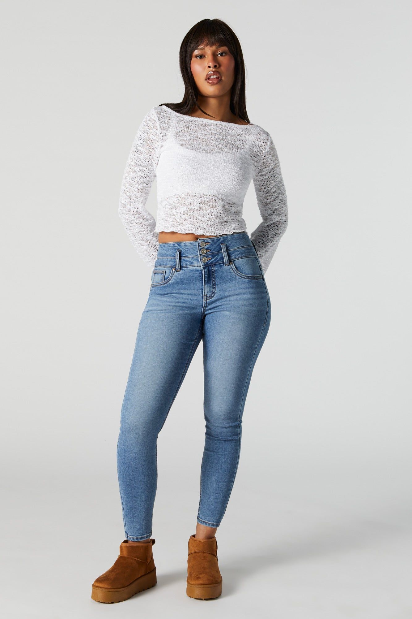 Ibiza Medium Wash Push Up Skinny Jean sold by Charlotte Russe