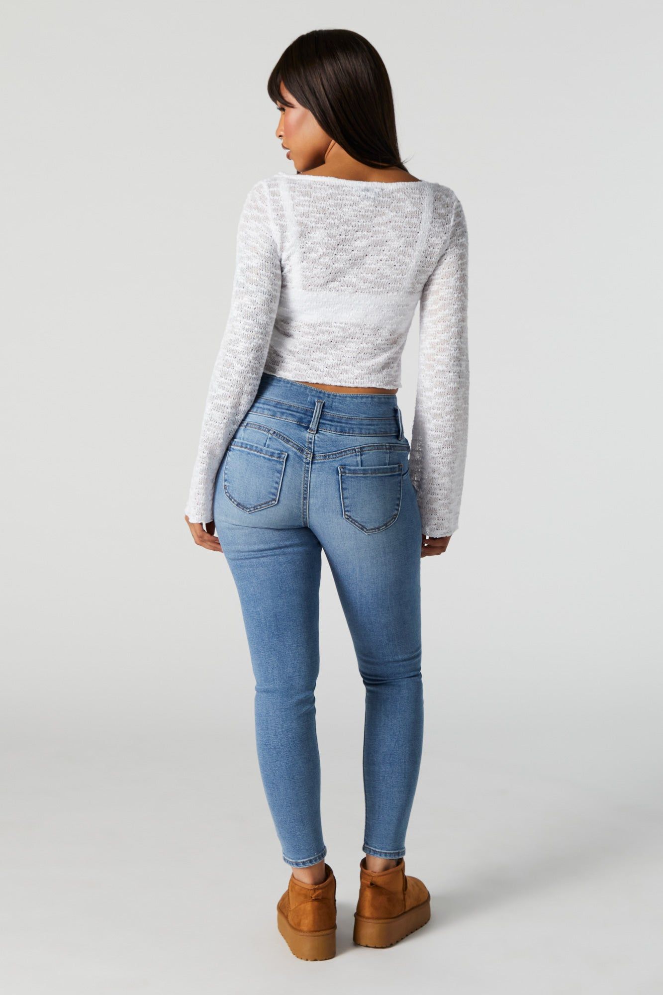 Ibiza Medium Wash Push Up Skinny Jean sold by Charlotte Russe product image thumbnail 3