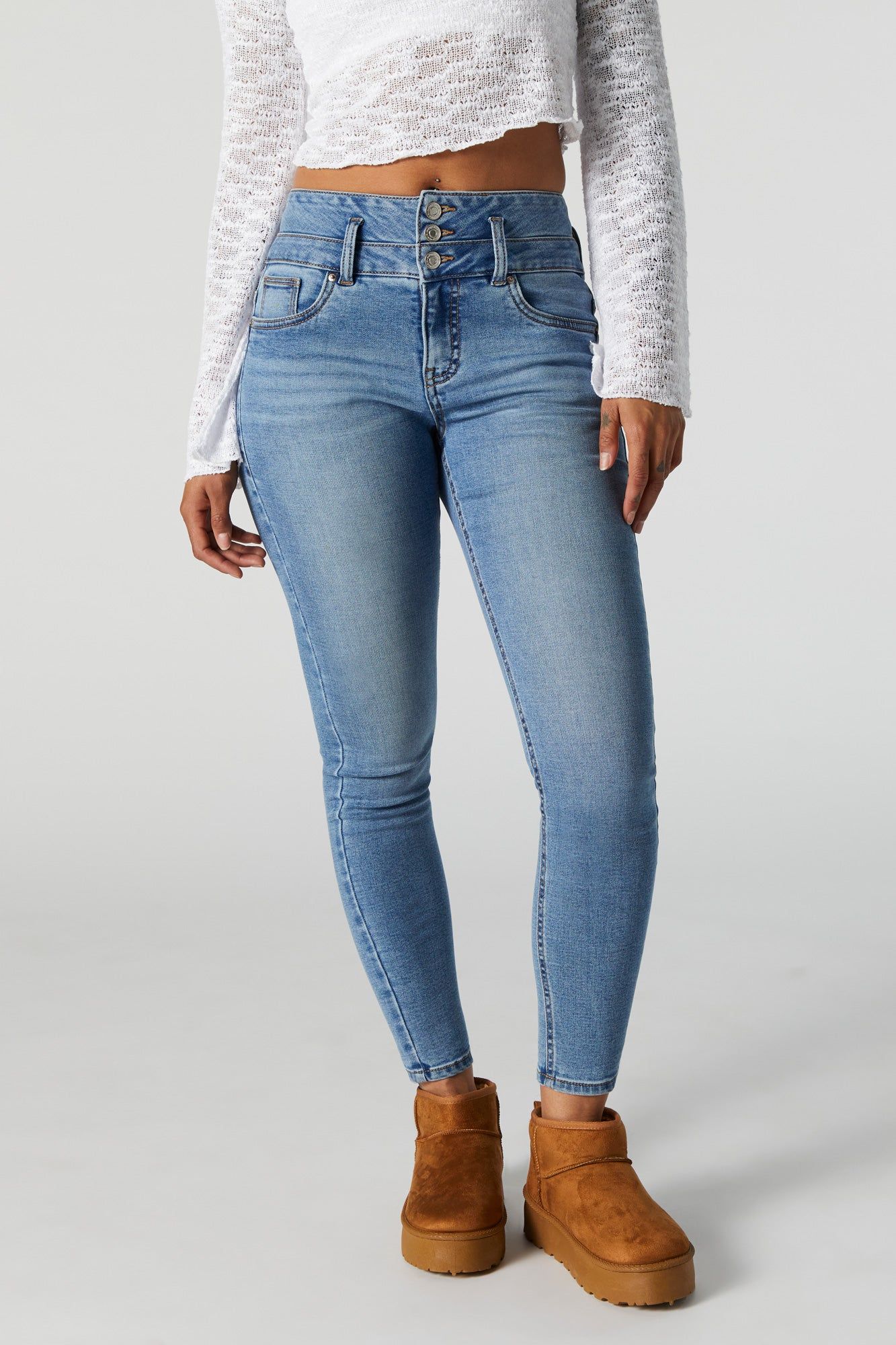 Ibiza Medium Wash Push Up Skinny Jean sold by Charlotte Russe product image thumbnail 2