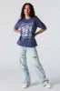 Inhale Courage Graphic Washed Boyfriend T-Shirt sold by Charlotte Russe