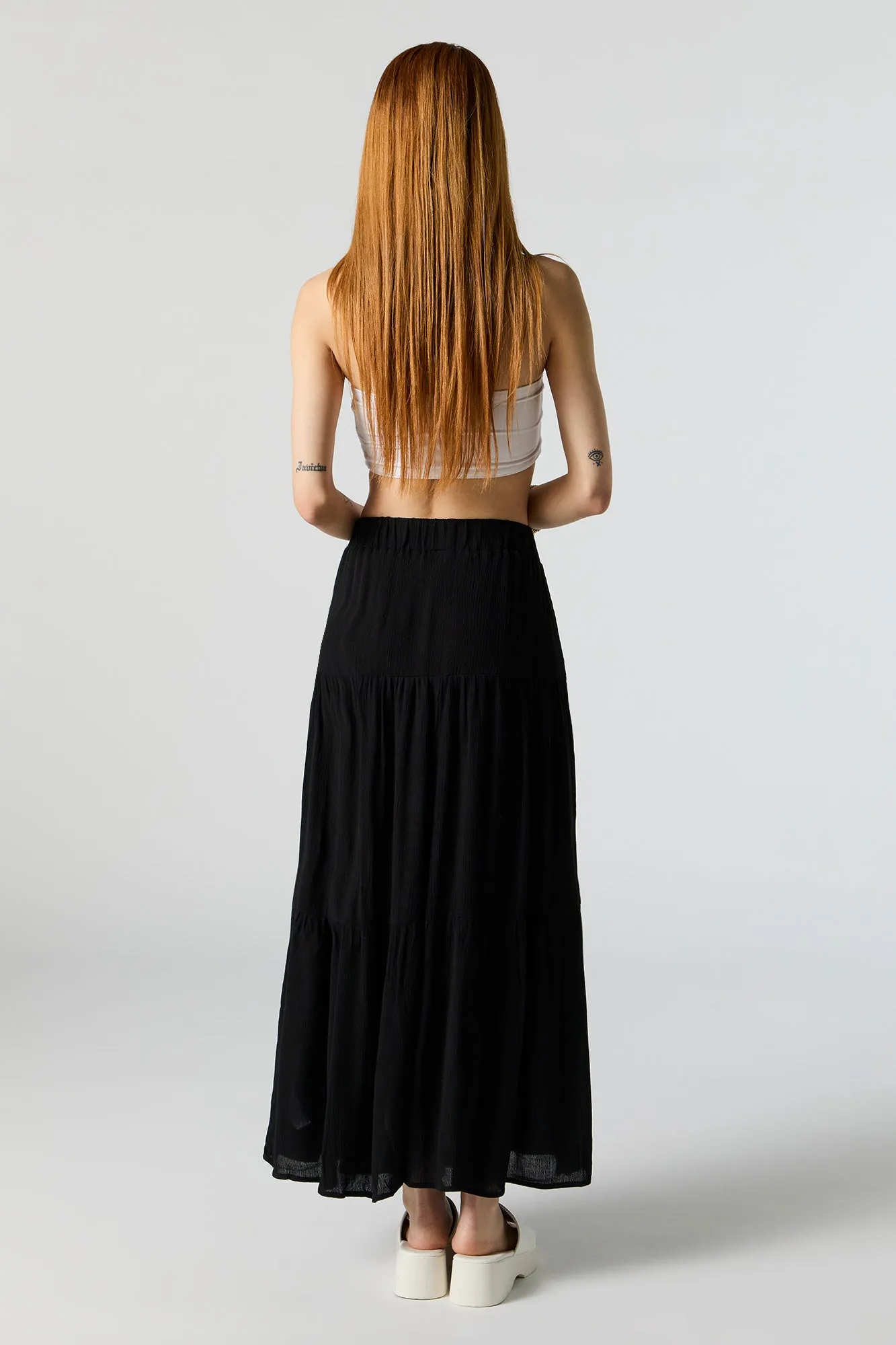 High Rise Tiered Maxi Skirt sold by Charlotte Russe product image thumbnail 3