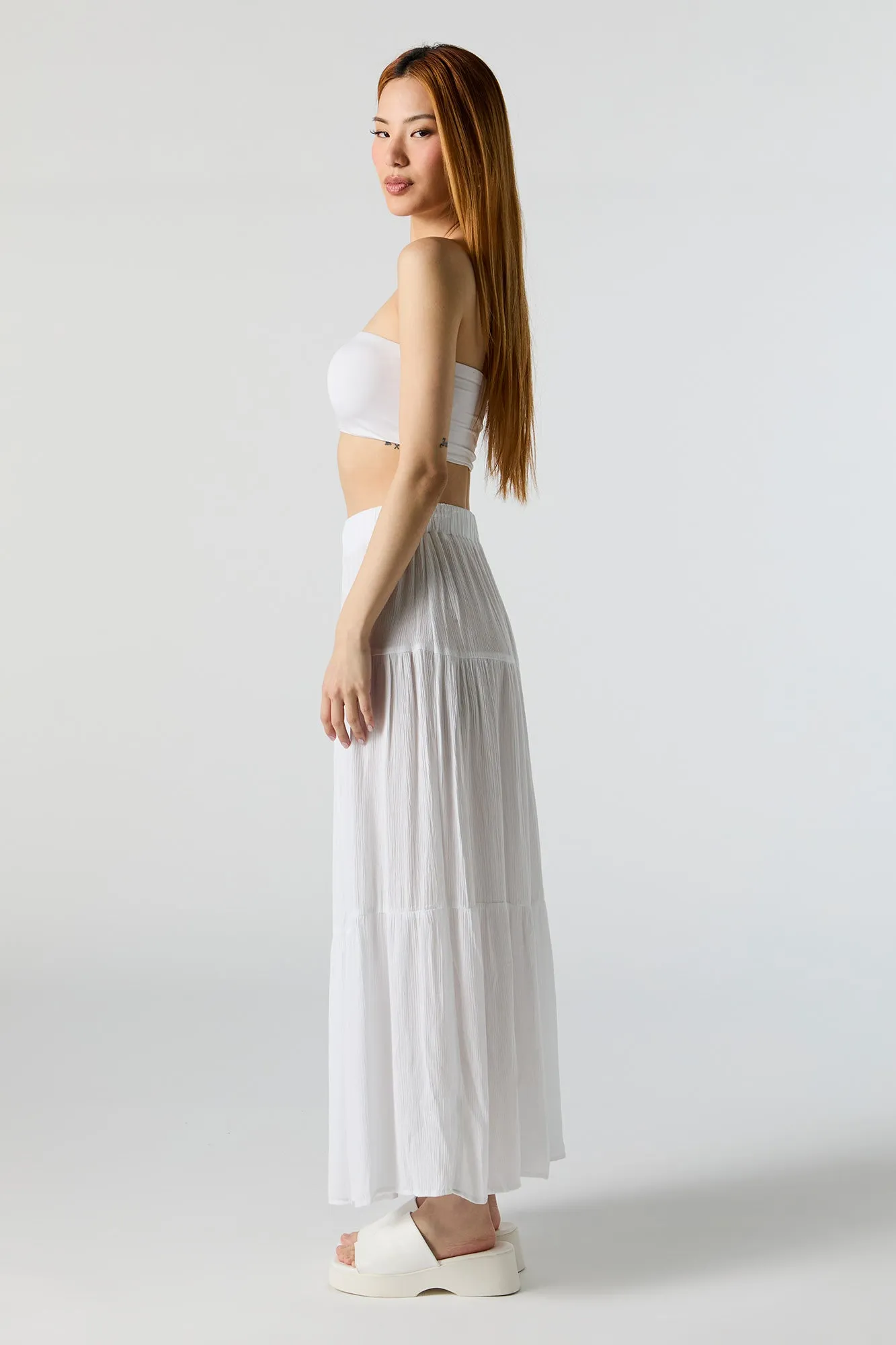 High Rise Tiered Maxi Skirt sold by Charlotte Russe product image thumbnail 5