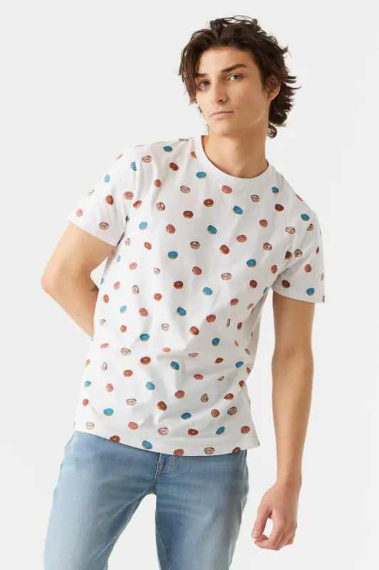 Ditsy Donut Print Crew Neck T-Shirt sold by Charlotte Russe