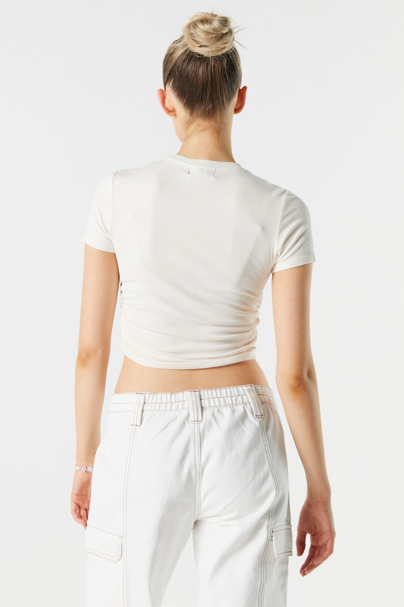 Ribbed Side Cinched Crop Top sold by Charlotte Russe product image thumbnail 2