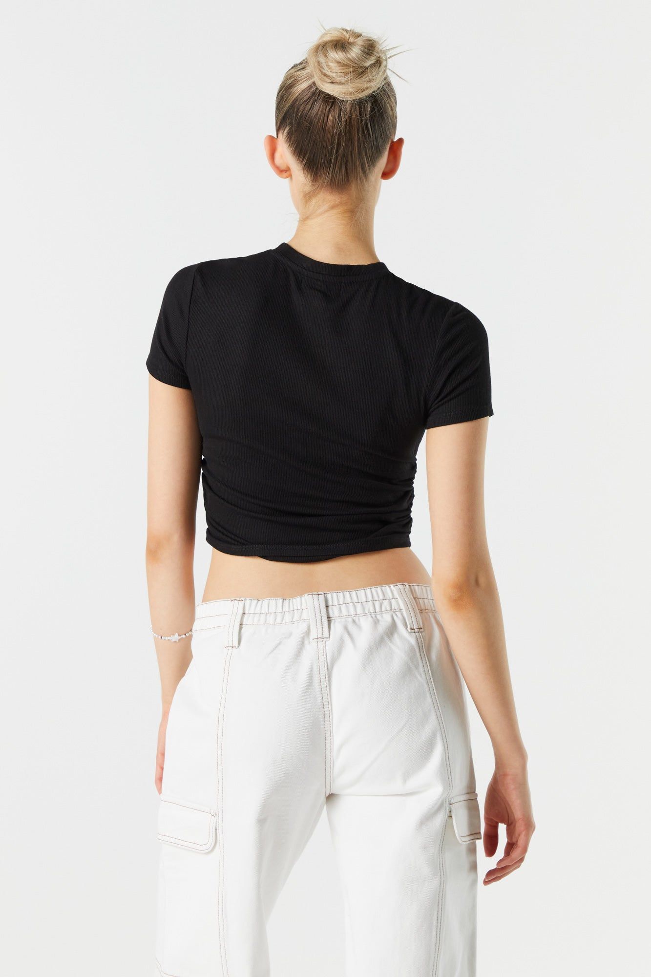 Ribbed Side Cinched Crop Top sold by Charlotte Russe product image thumbnail 5