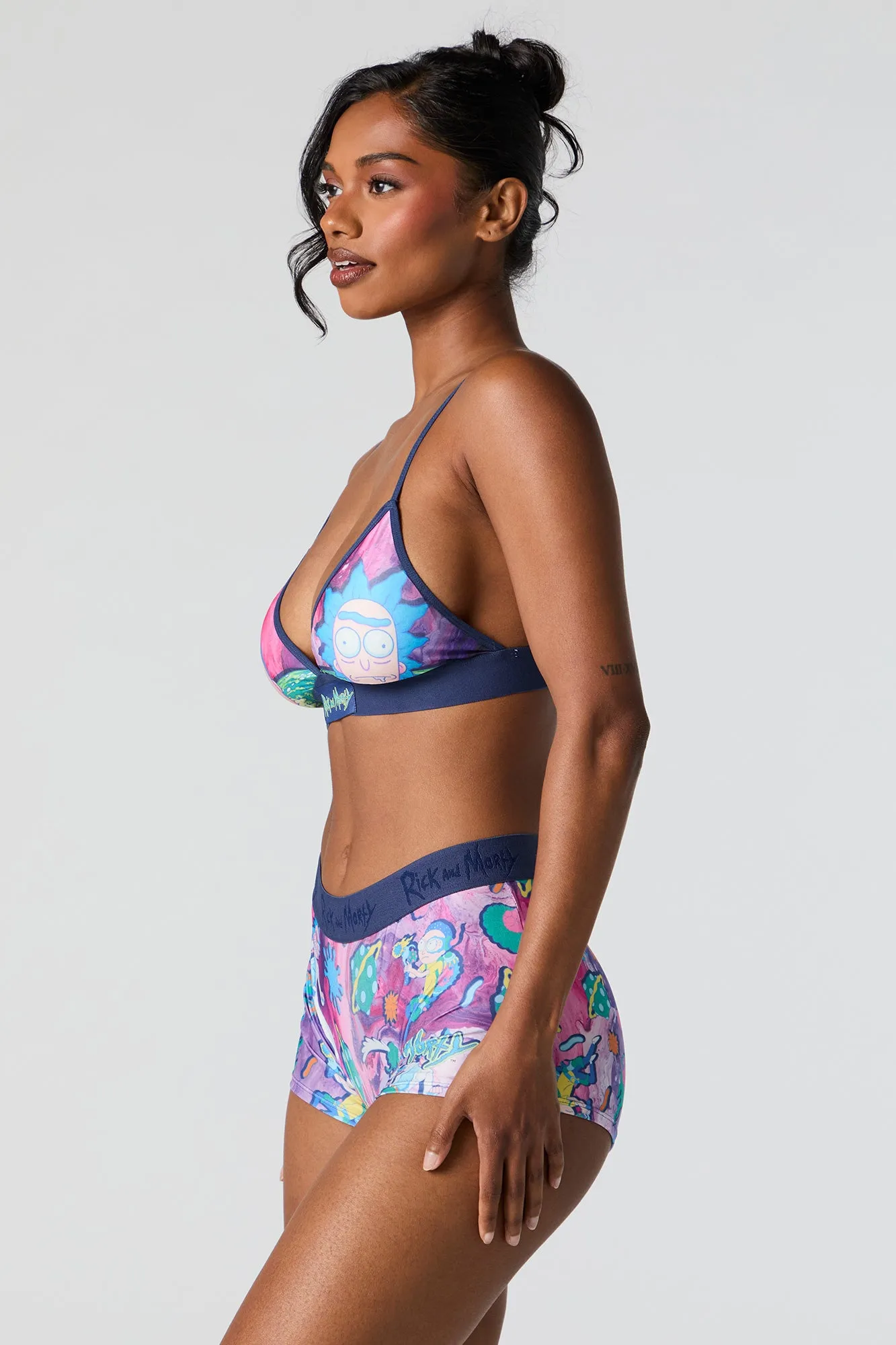 Rick and Morty Bra and Short 2 Piece Pajama Set sold by Charlotte Russe product image thumbnail 2
