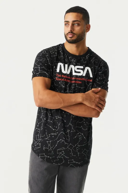 Constellation Print NASA Graphic Longline T-Shirt sold by Charlotte Russe