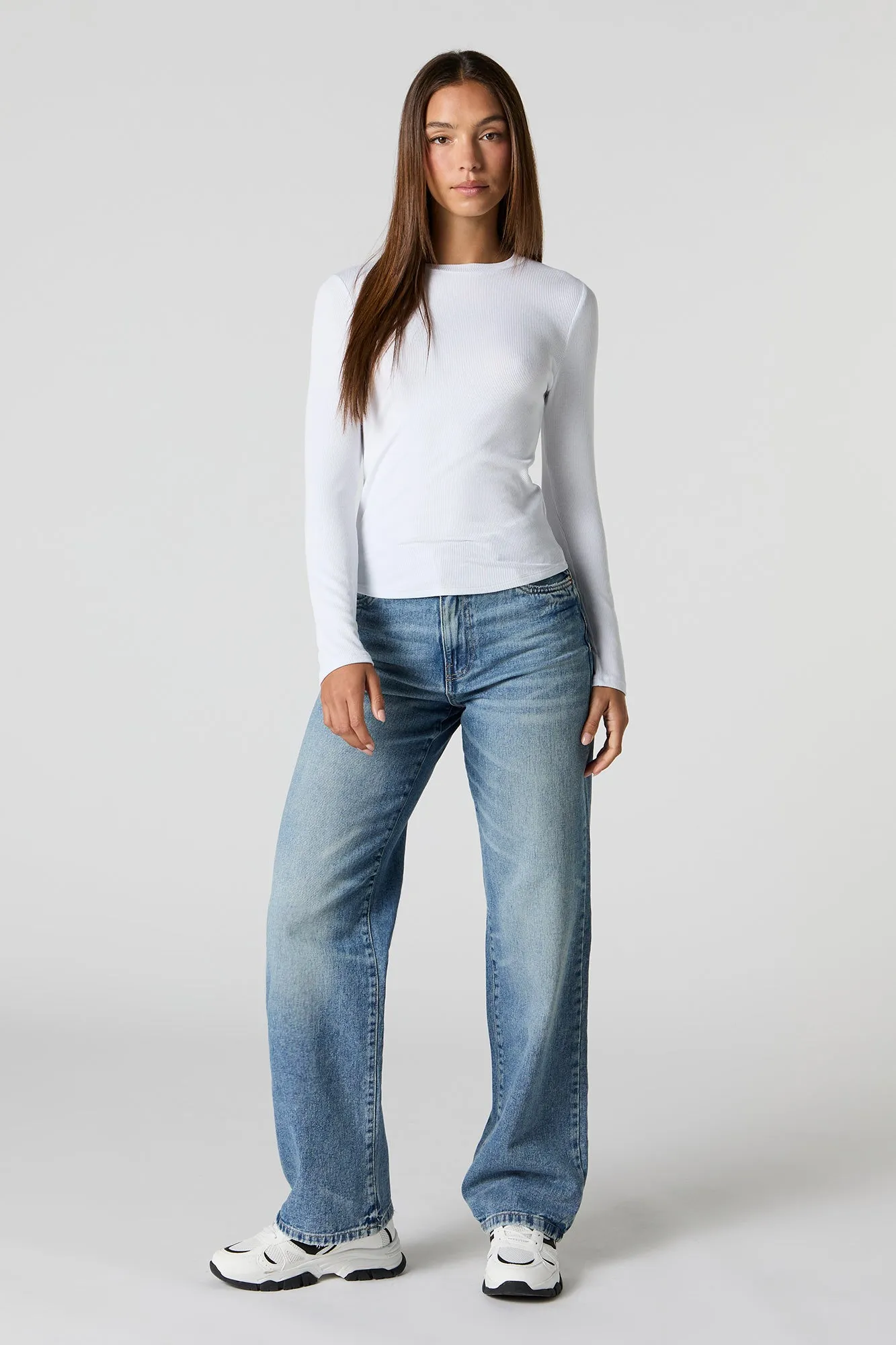 Vintage Dark Wash High Rise Wide Leg Jean sold by Charlotte Russe