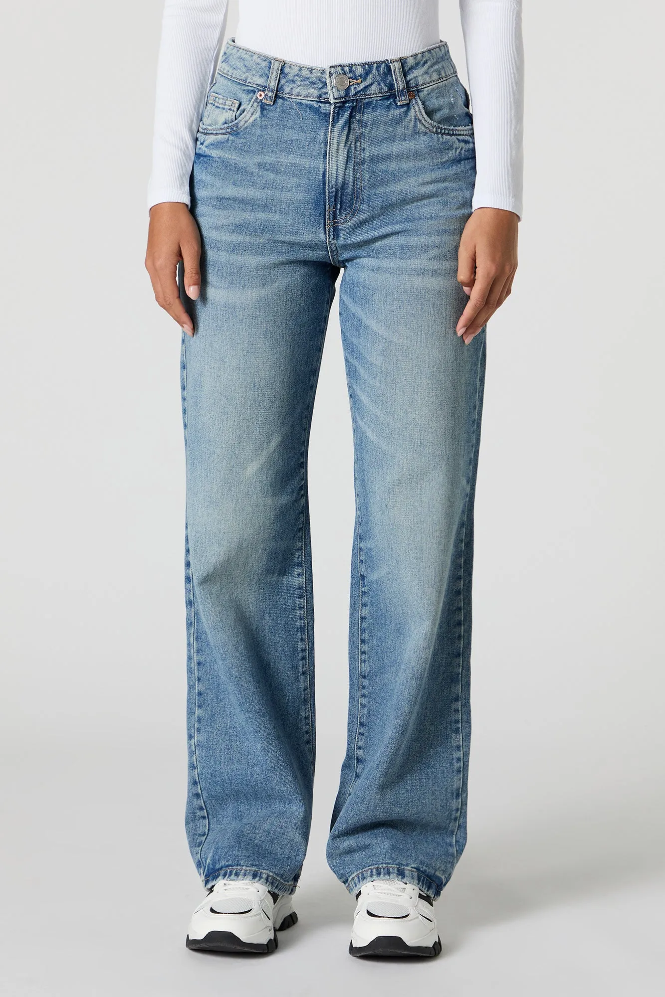 Vintage Dark Wash High Rise Wide Leg Jean sold by Charlotte Russe product image thumbnail 2