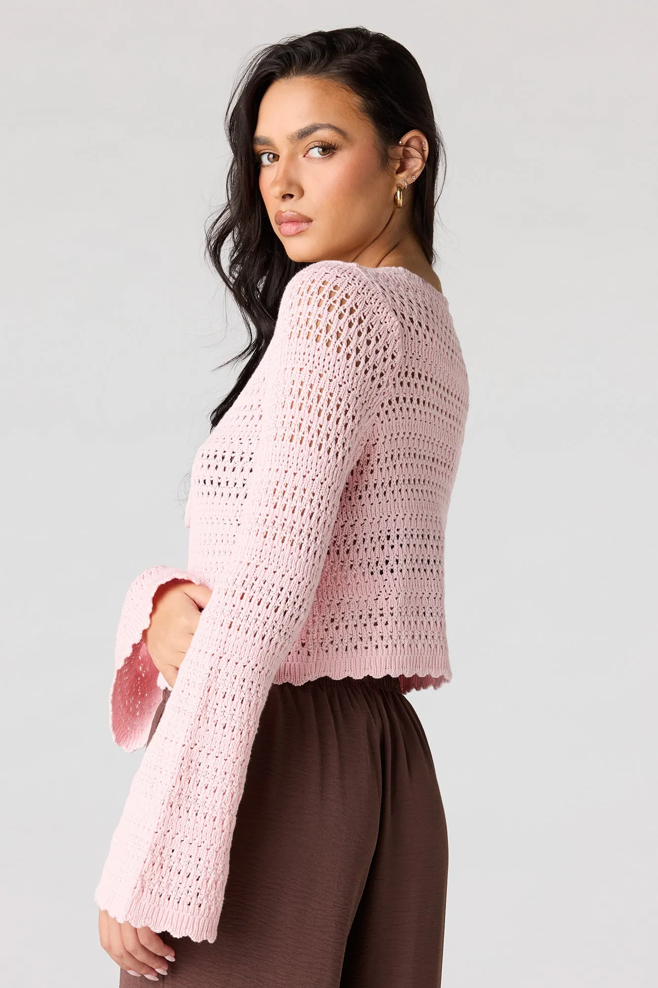 Crochet Tie-Front Swim Cover Up Top sold by Charlotte Russe product image thumbnail 2