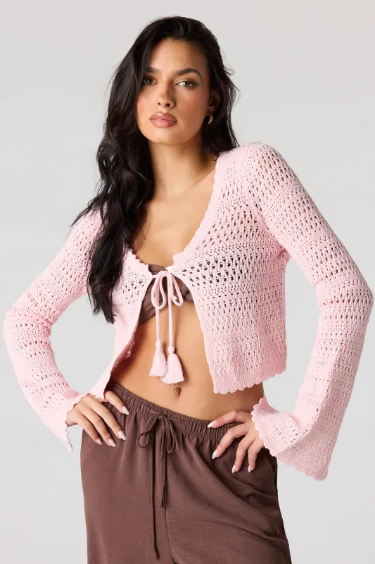 Crochet Tie-Front Swim Cover Up Top made by Stitches