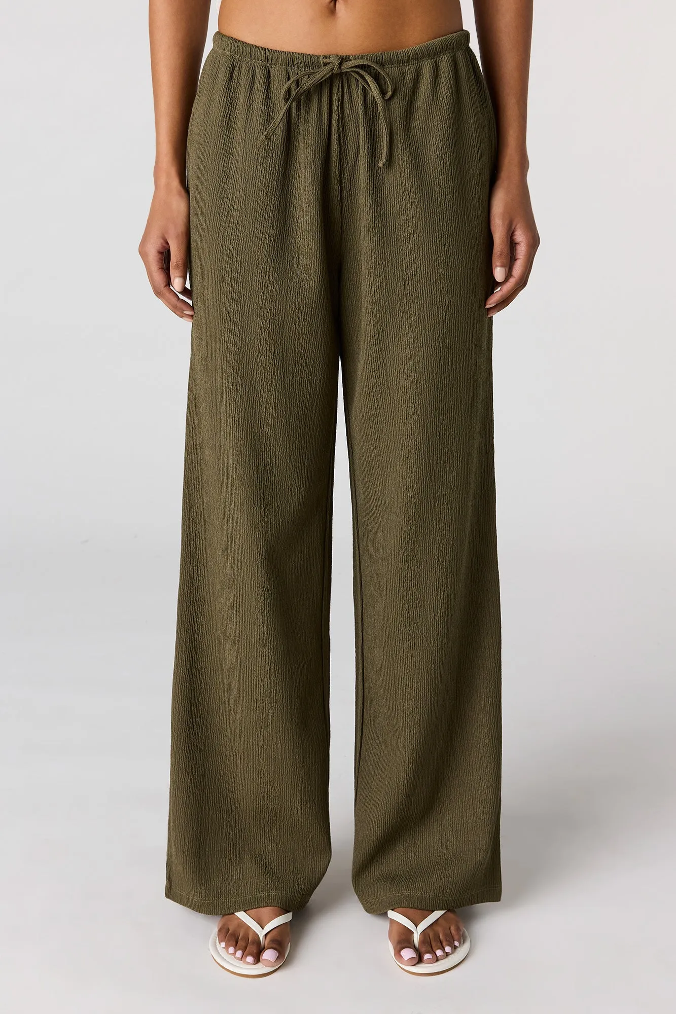 Textured Flowy Drawstring Dress Pant sold by Charlotte Russe product image thumbnail 2