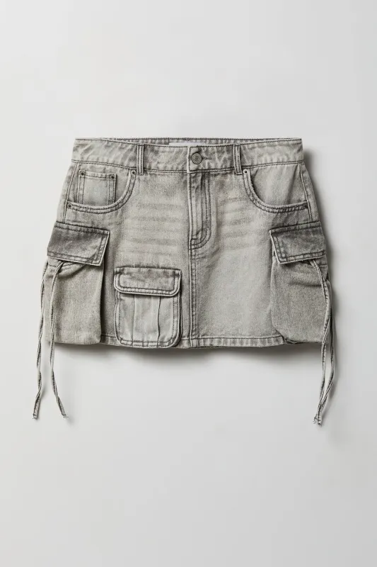 Denim Cargo Mini Skirt made by Stitches