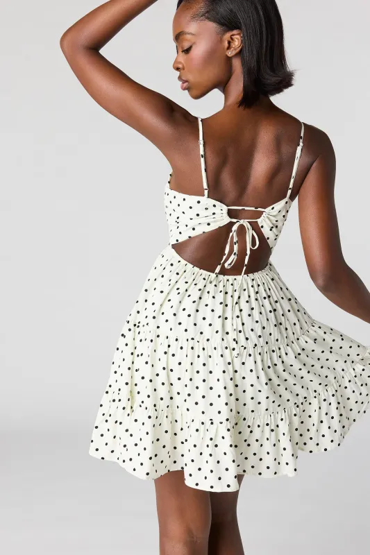 Braless Polka Dot Tiered Mini Dress made by Stitches