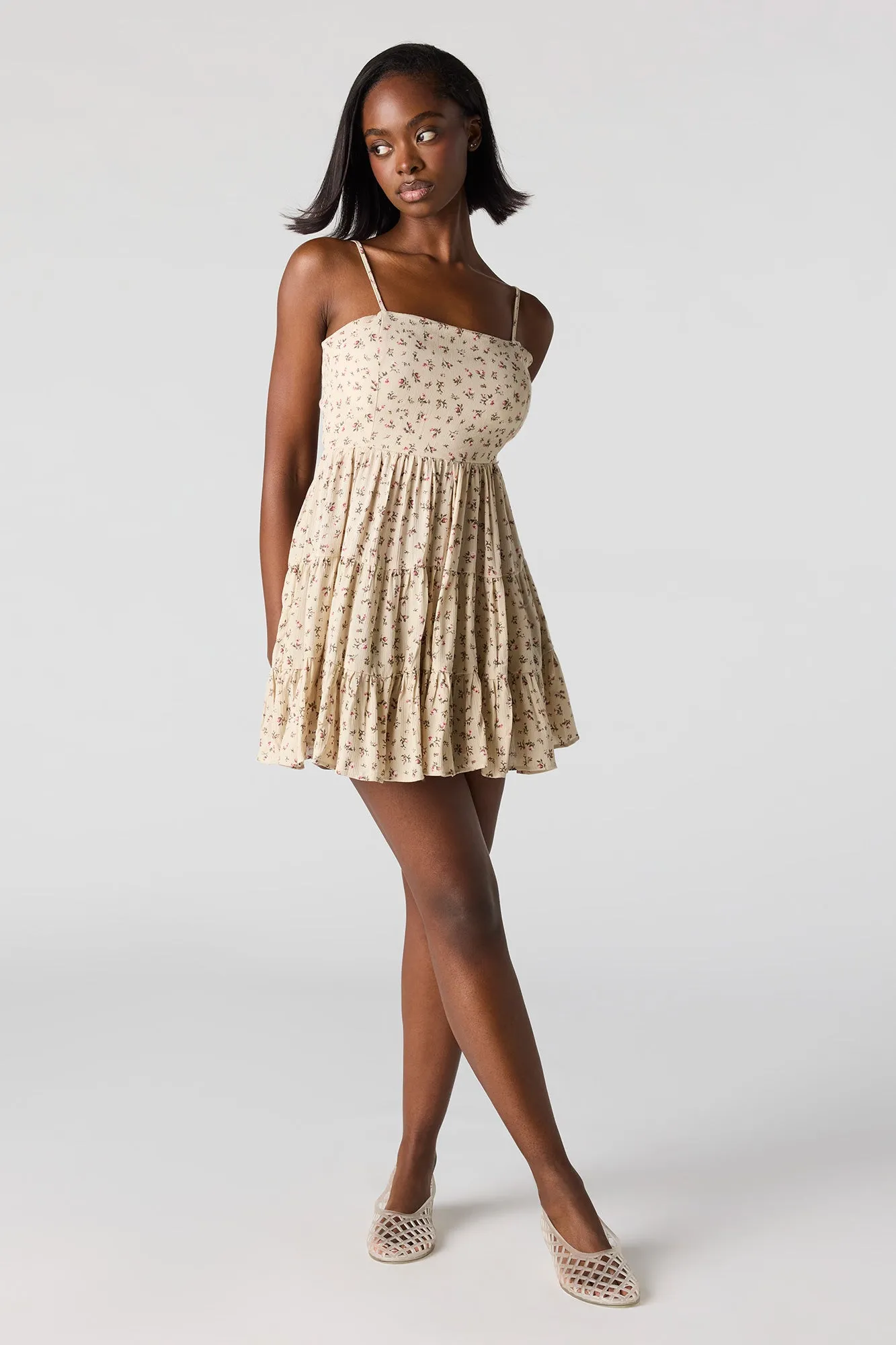 Braless Tiered Mini Dress sold by Charlotte Russe product image thumbnail 3