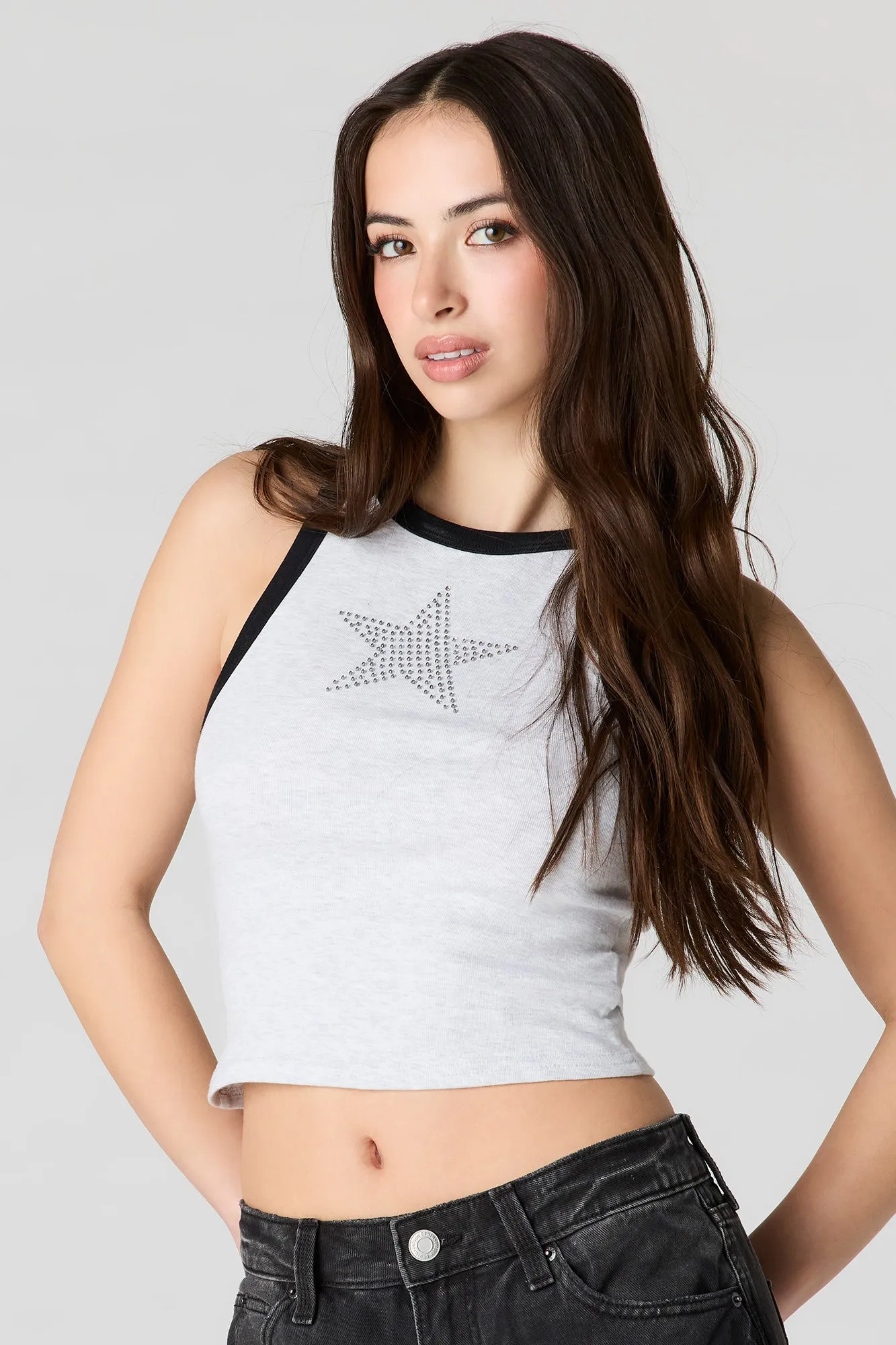High Neck Graphic Tank sold by Charlotte Russe product image thumbnail 4