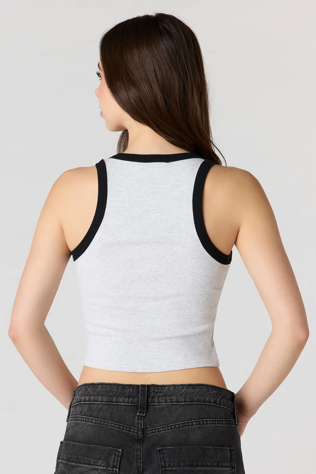High Neck Graphic Tank sold by Charlotte Russe product image thumbnail 5