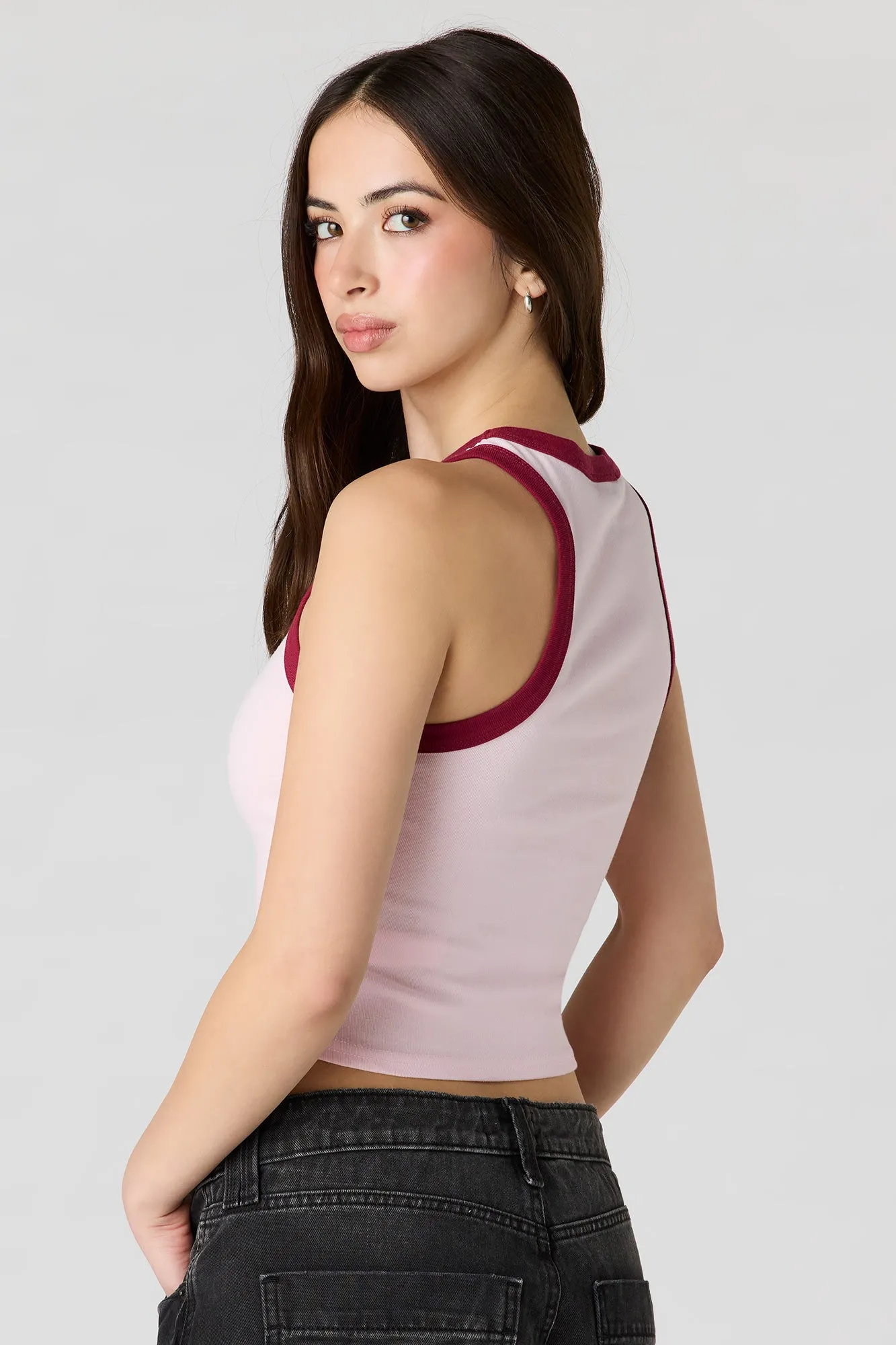 High Neck Graphic Tank sold by Charlotte Russe product image thumbnail 2