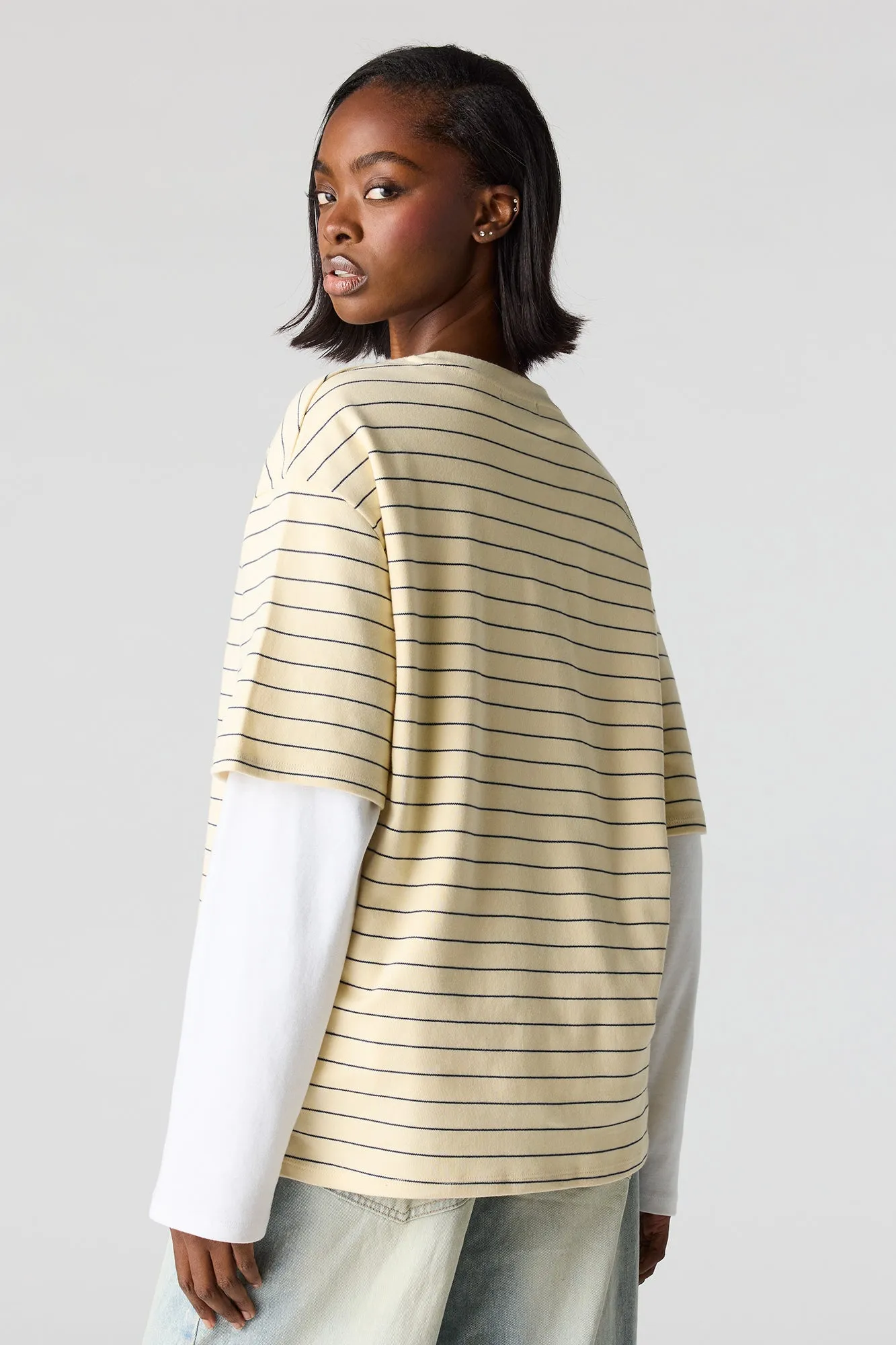 Luxe Heavy Cotton Oversized Boxy T-Shirt sold by Charlotte Russe product image thumbnail 2