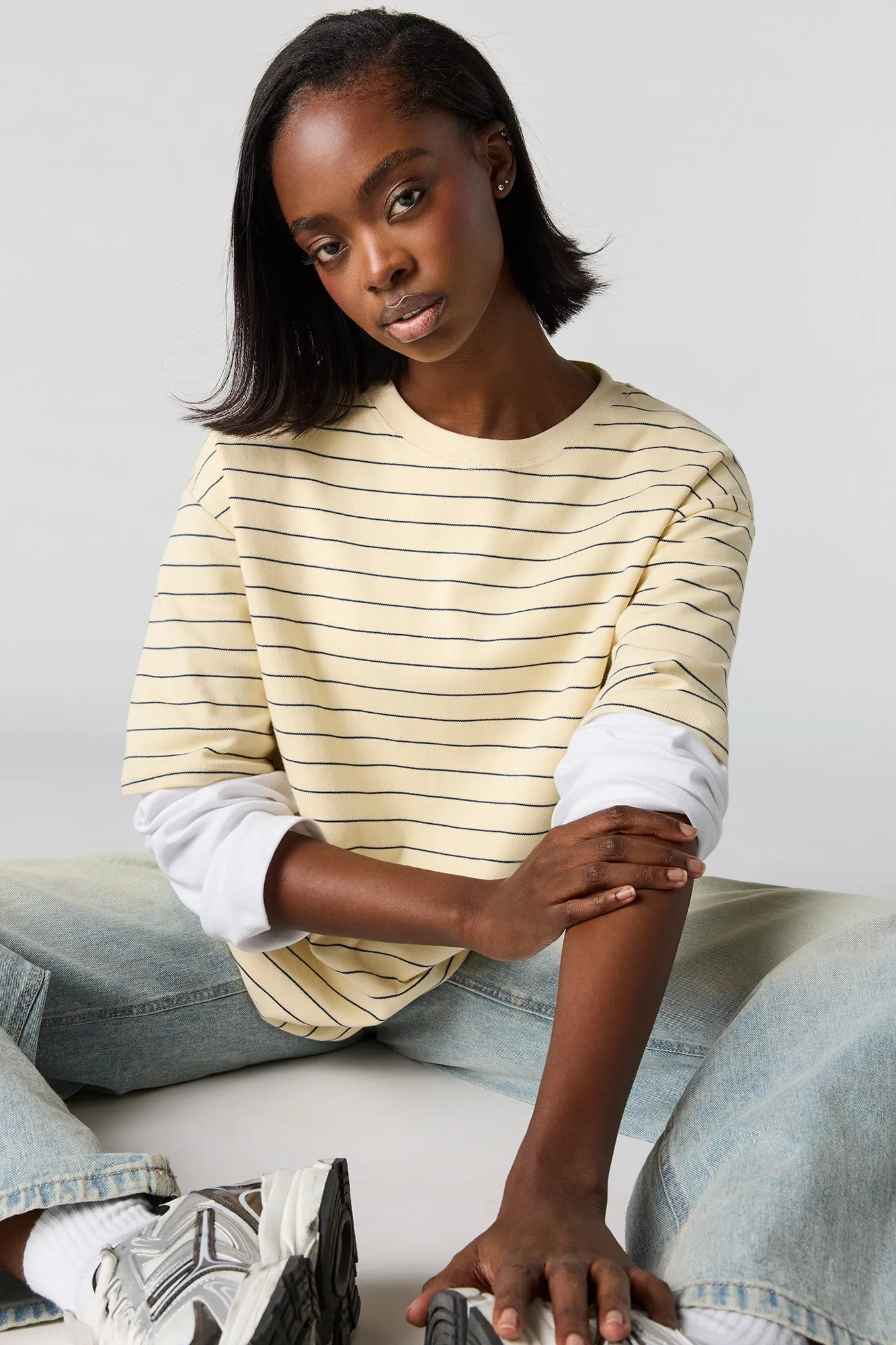 Luxe Heavy Cotton Oversized Boxy T-Shirt sold by Charlotte Russe
