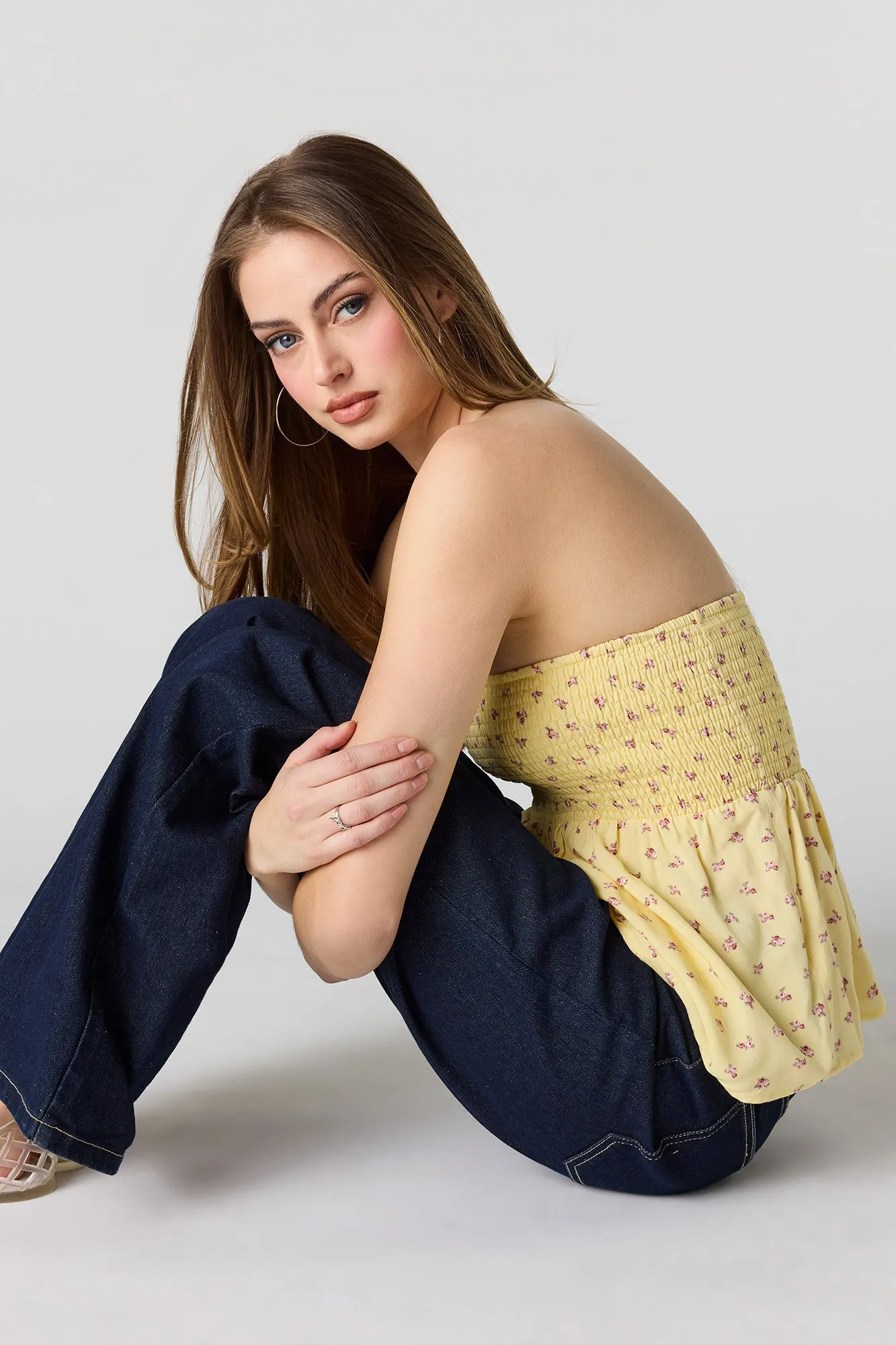 Smocked Tube Top sold by Charlotte Russe