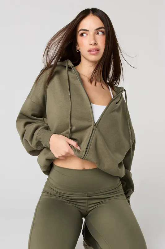 Boxy Zip-Up Fleece Hoodie made by Stitches