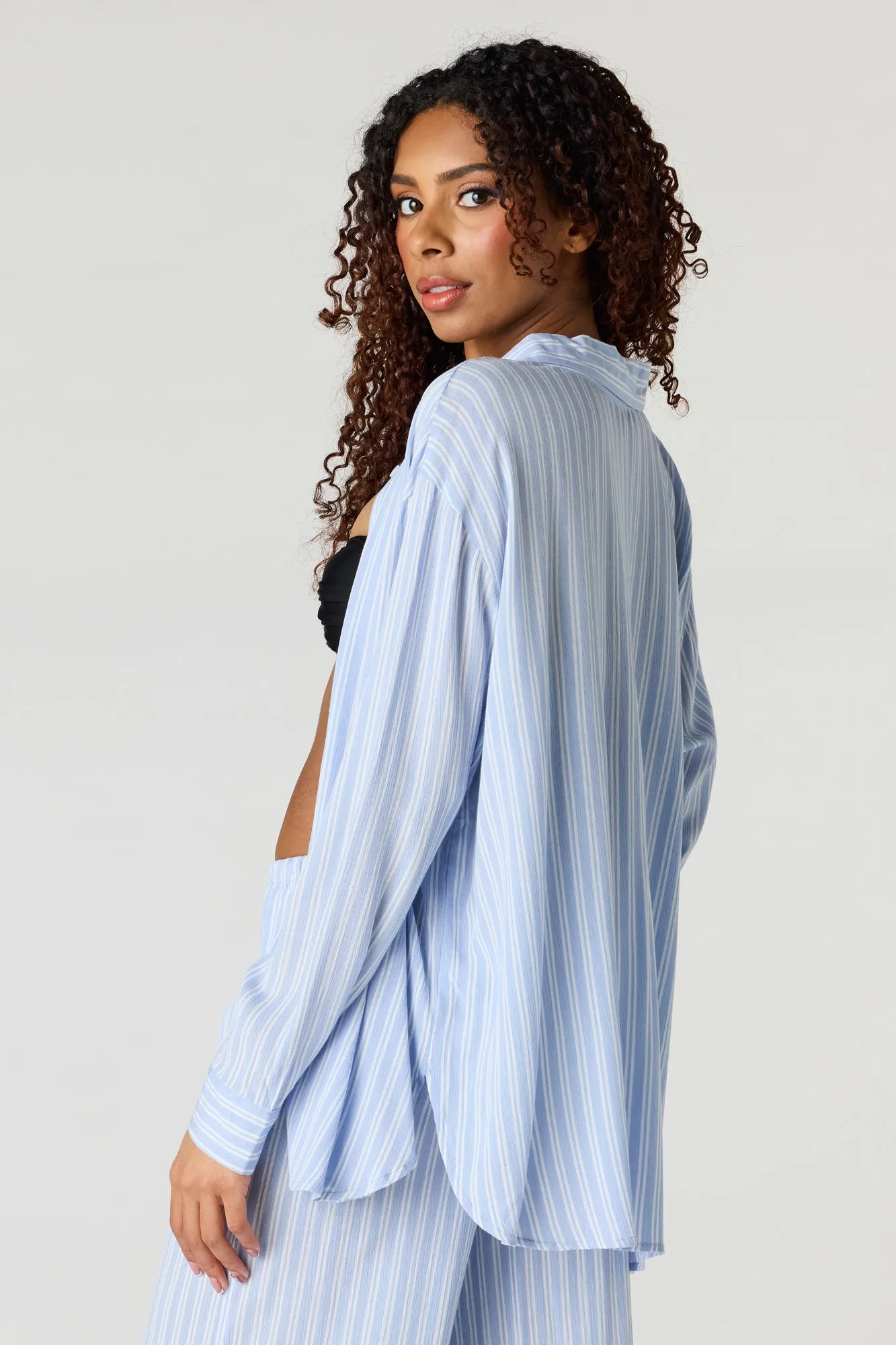 Flowy Oversized Button-Up Top sold by Charlotte Russe product image thumbnail 2