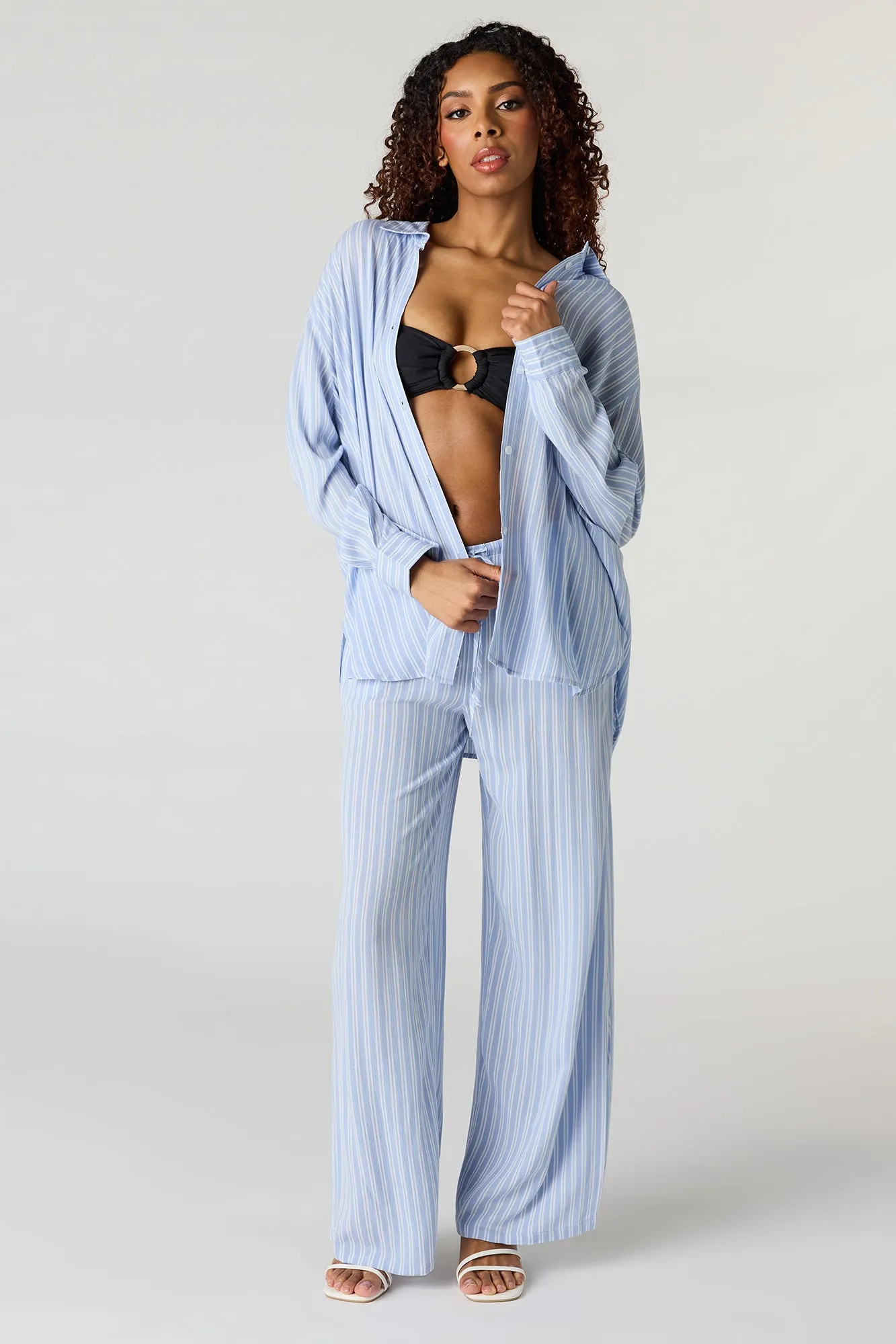 Flowy Oversized Button-Up Top sold by Charlotte Russe product image thumbnail 3