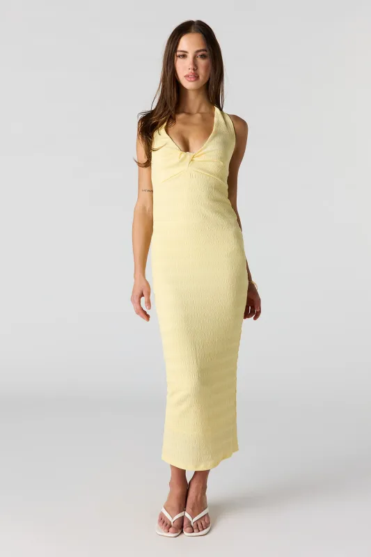 Textured Knit Midi Halter Dress made by Stitches