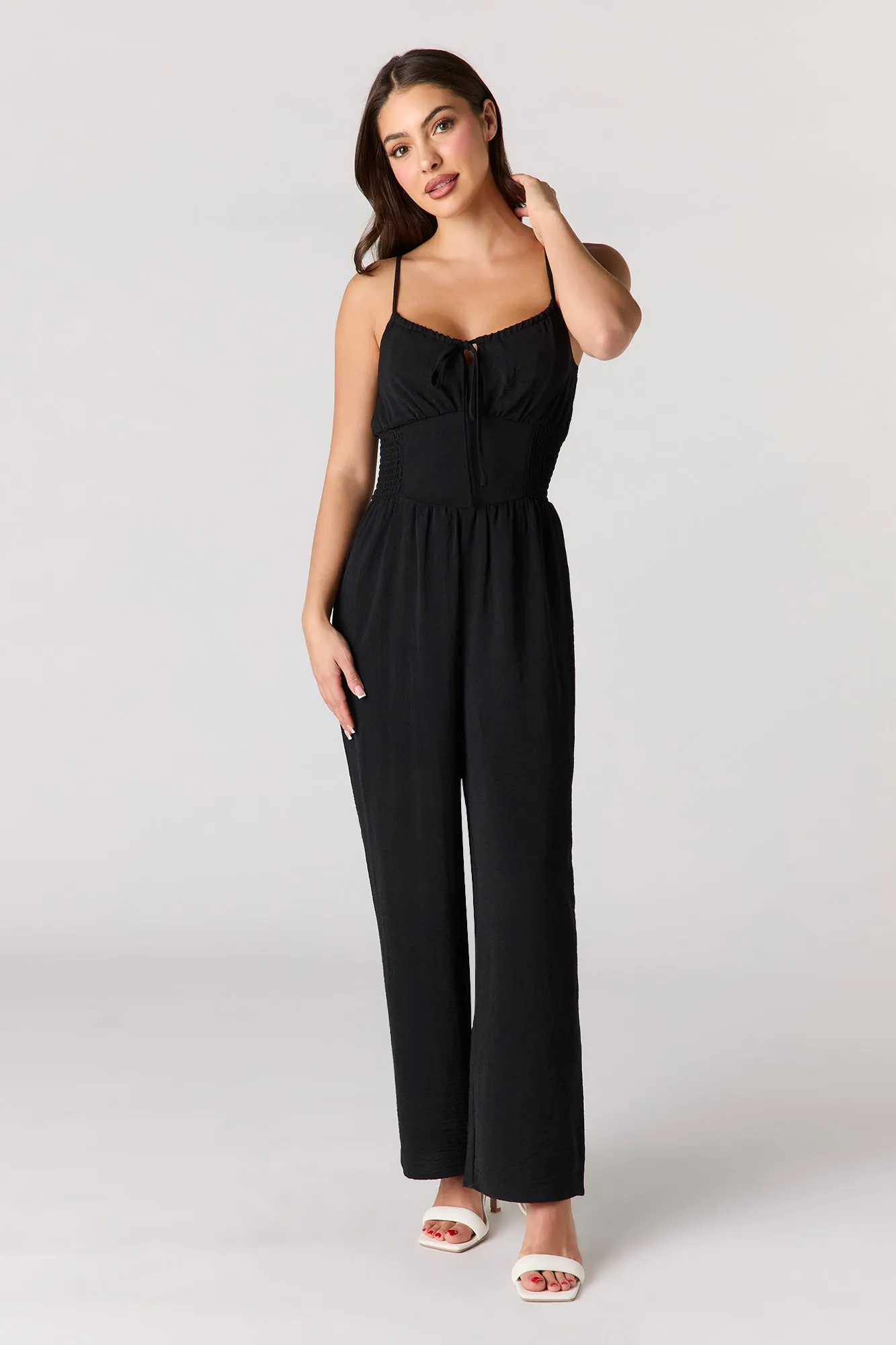 Smocked Waist Jumpsuit sold by Charlotte Russe product image thumbnail 4