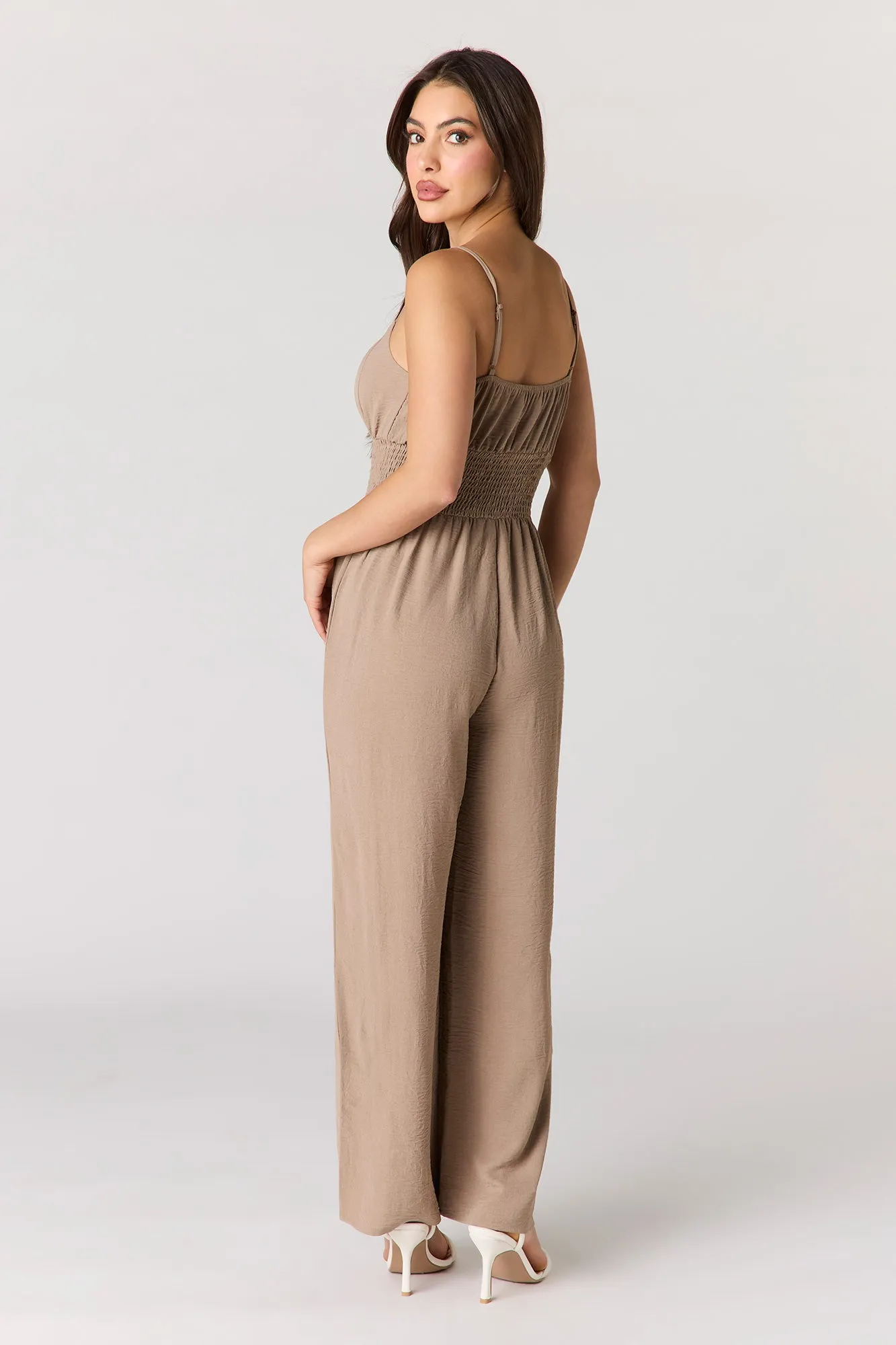 Smocked Waist Jumpsuit sold by Charlotte Russe product image thumbnail 3
