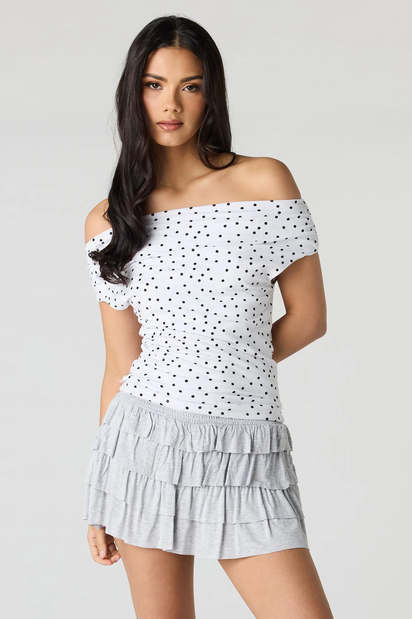 Ruffle Tiered Mini Skort sold by Charlotte Russe
