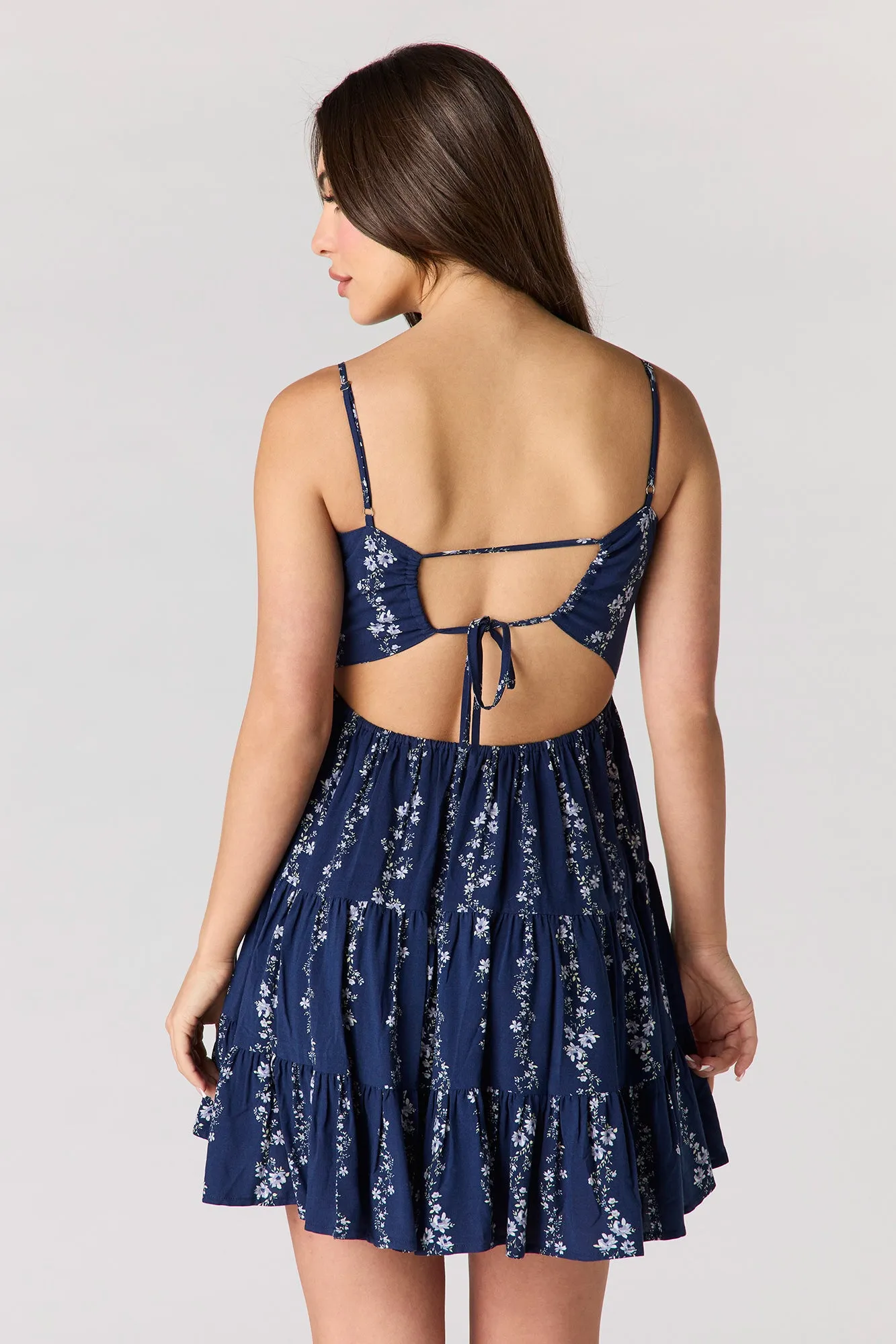 Braless Tie Back Tiered Mini Dress sold by Charlotte Russe product image thumbnail 5