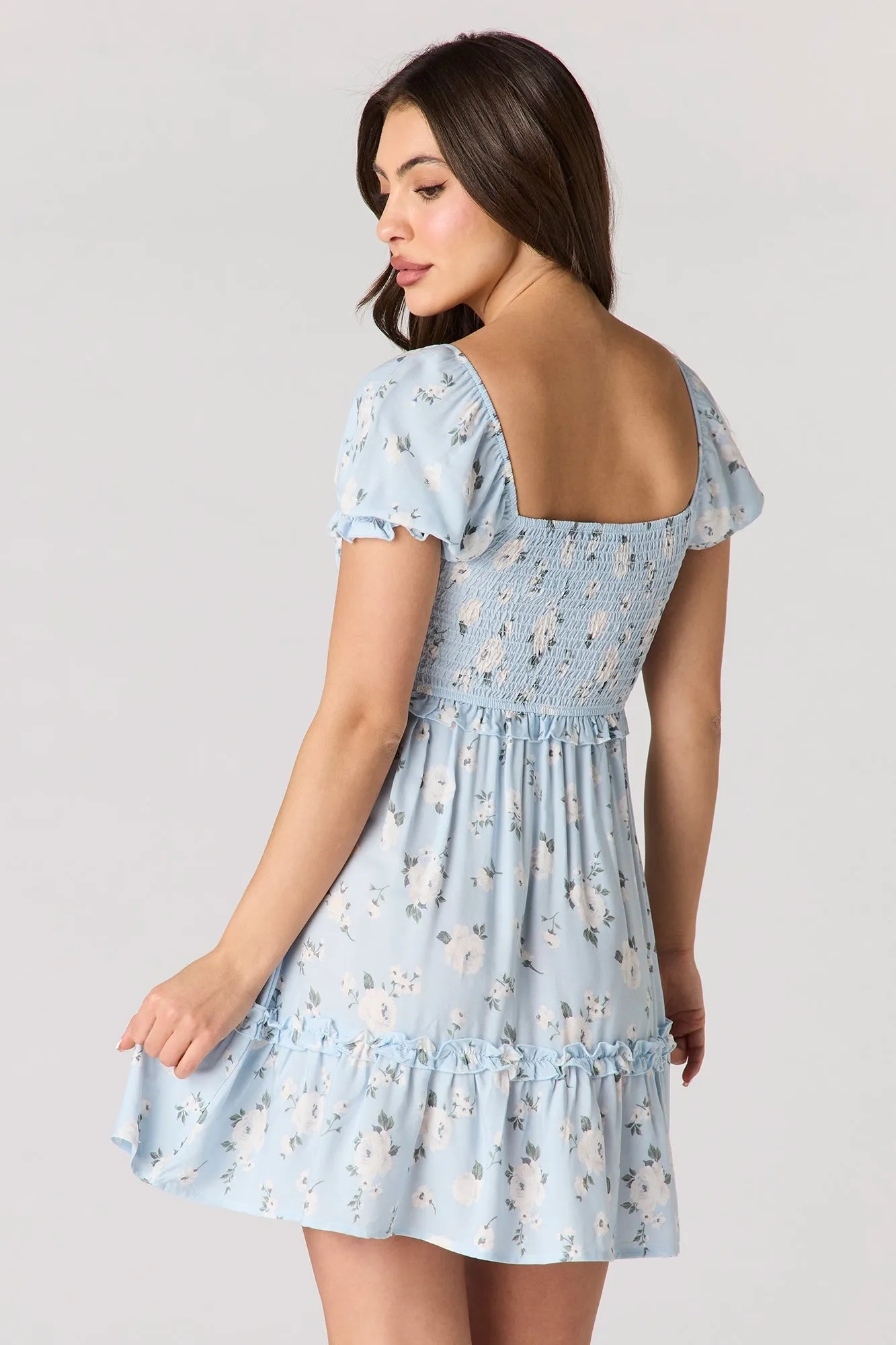 Floral Smocked Mini Dress sold by Charlotte Russe product image thumbnail 2