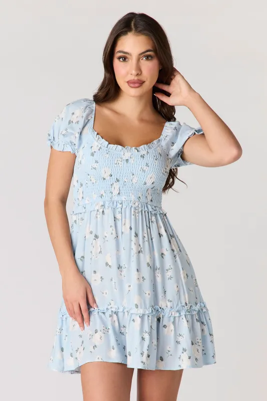 Floral Smocked Mini Dress made by Stitches