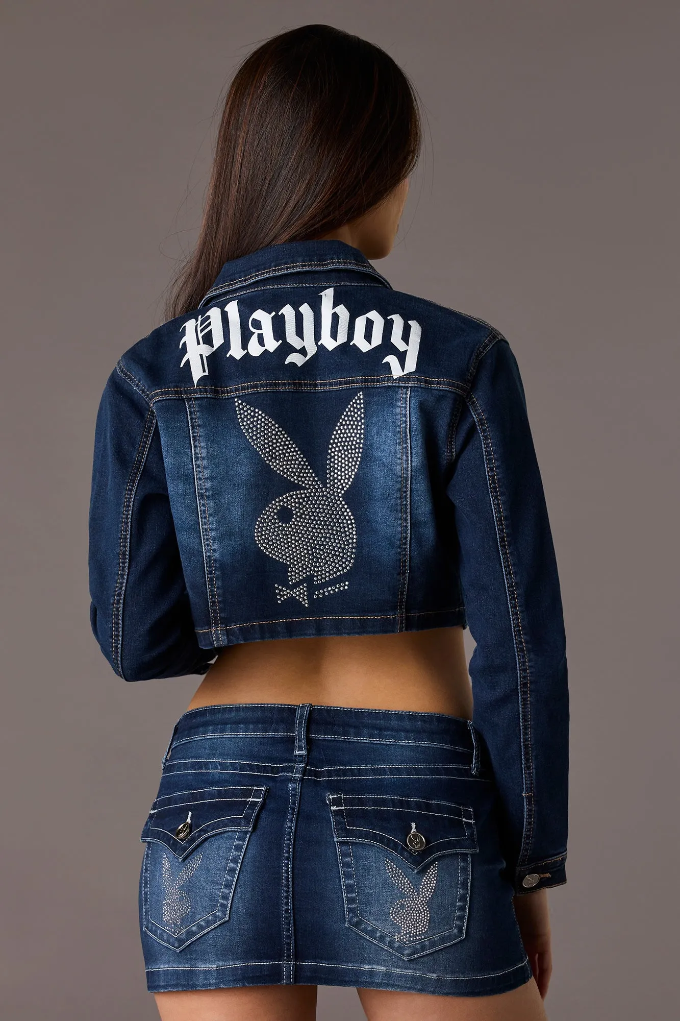 Playboy Rhinestone Denim Jacket sold by Charlotte Russe product image thumbnail 5