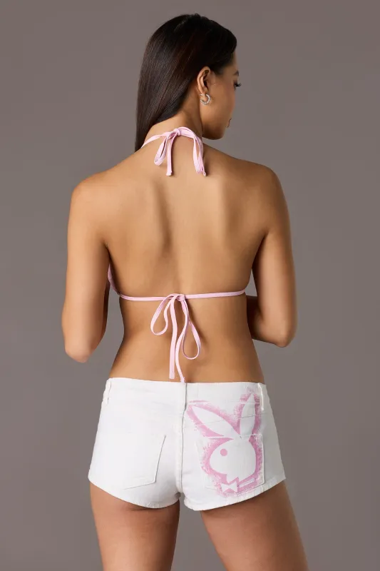 Playboy Graphic Low Rise Micro Denim Short made by Stitches