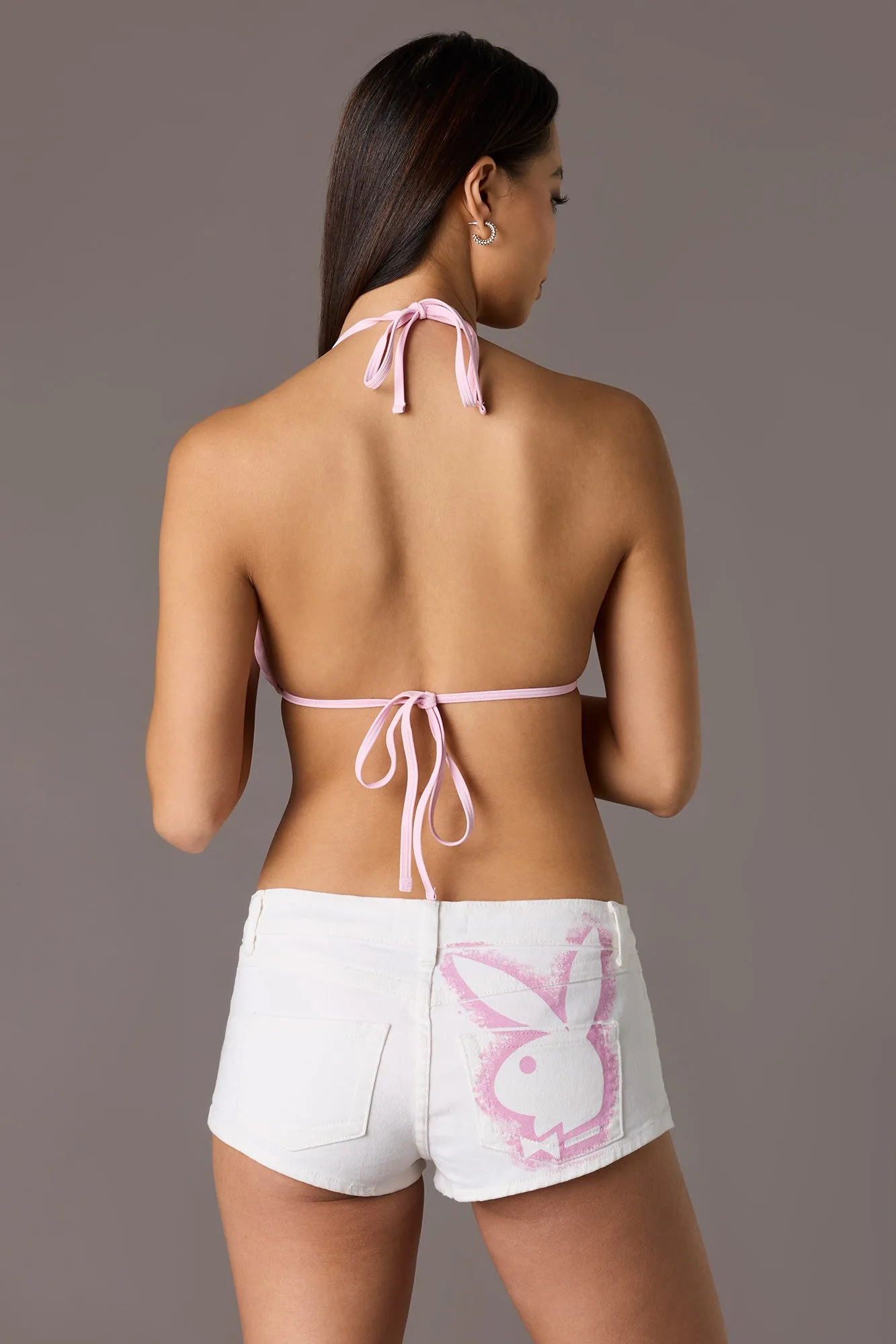 Playboy Graphic Low Rise Micro Denim Short sold by Charlotte Russe