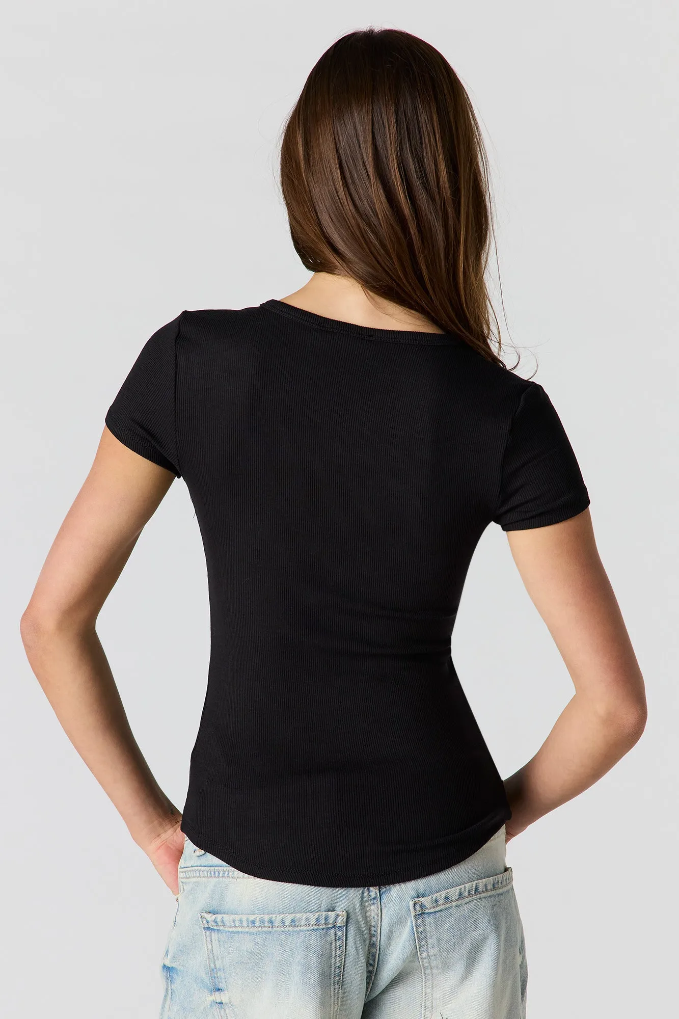 Classic Ribbed T-Shirt sold by Charlotte Russe product image thumbnail 5