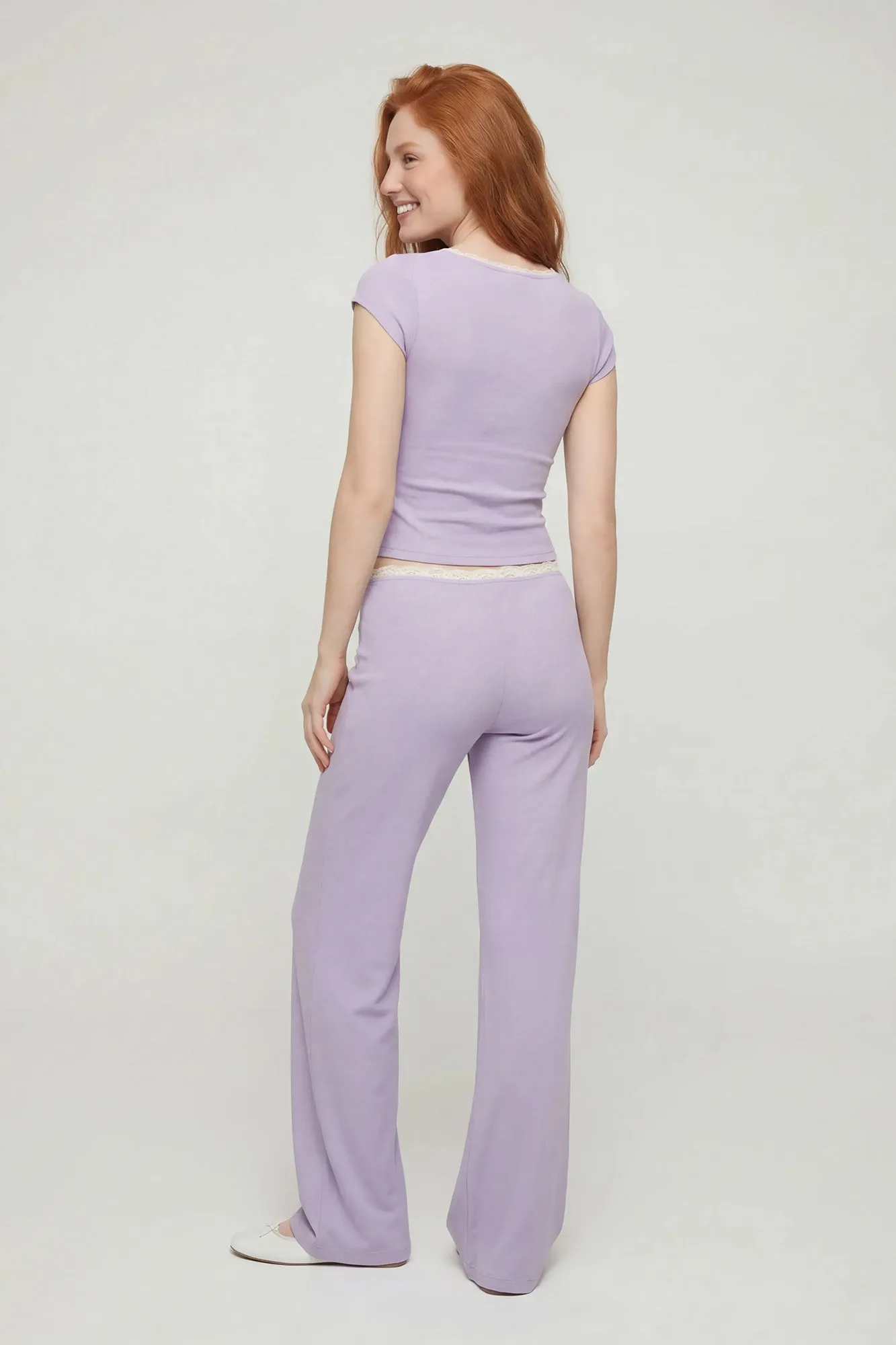 Lace Trim Wide Leg Pant sold by Charlotte Russe product image thumbnail 4