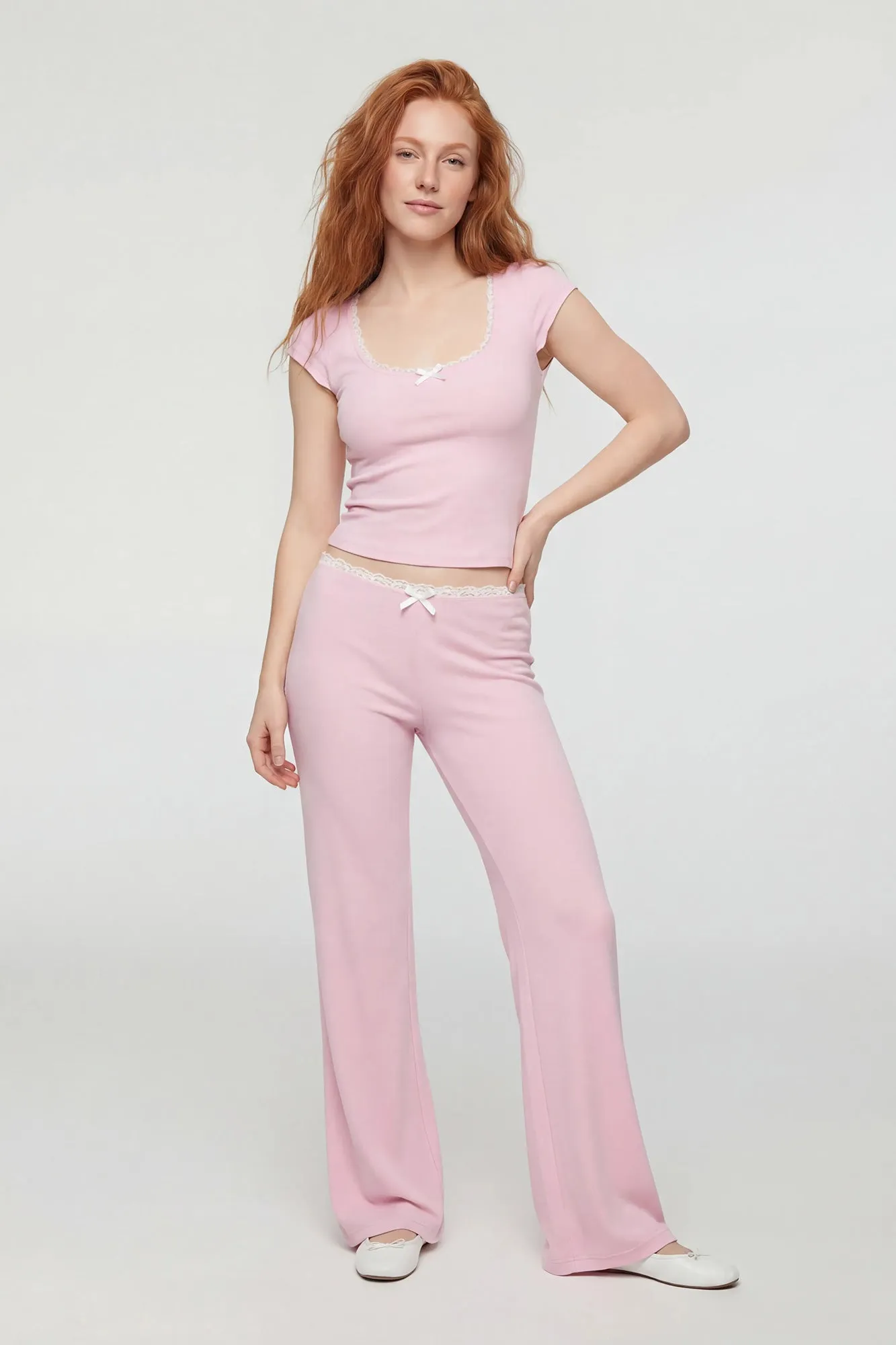 Lace Trim Wide Leg Pant sold by Charlotte Russe product image thumbnail 5