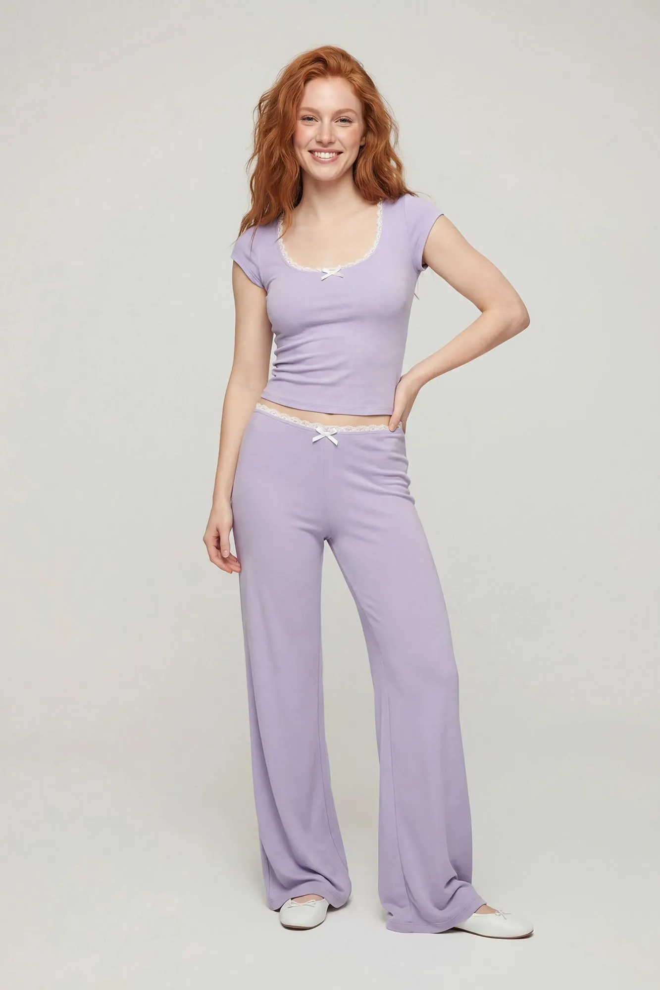 Lace Trim Square Neck T-Shirt sold by Charlotte Russe product image thumbnail 4